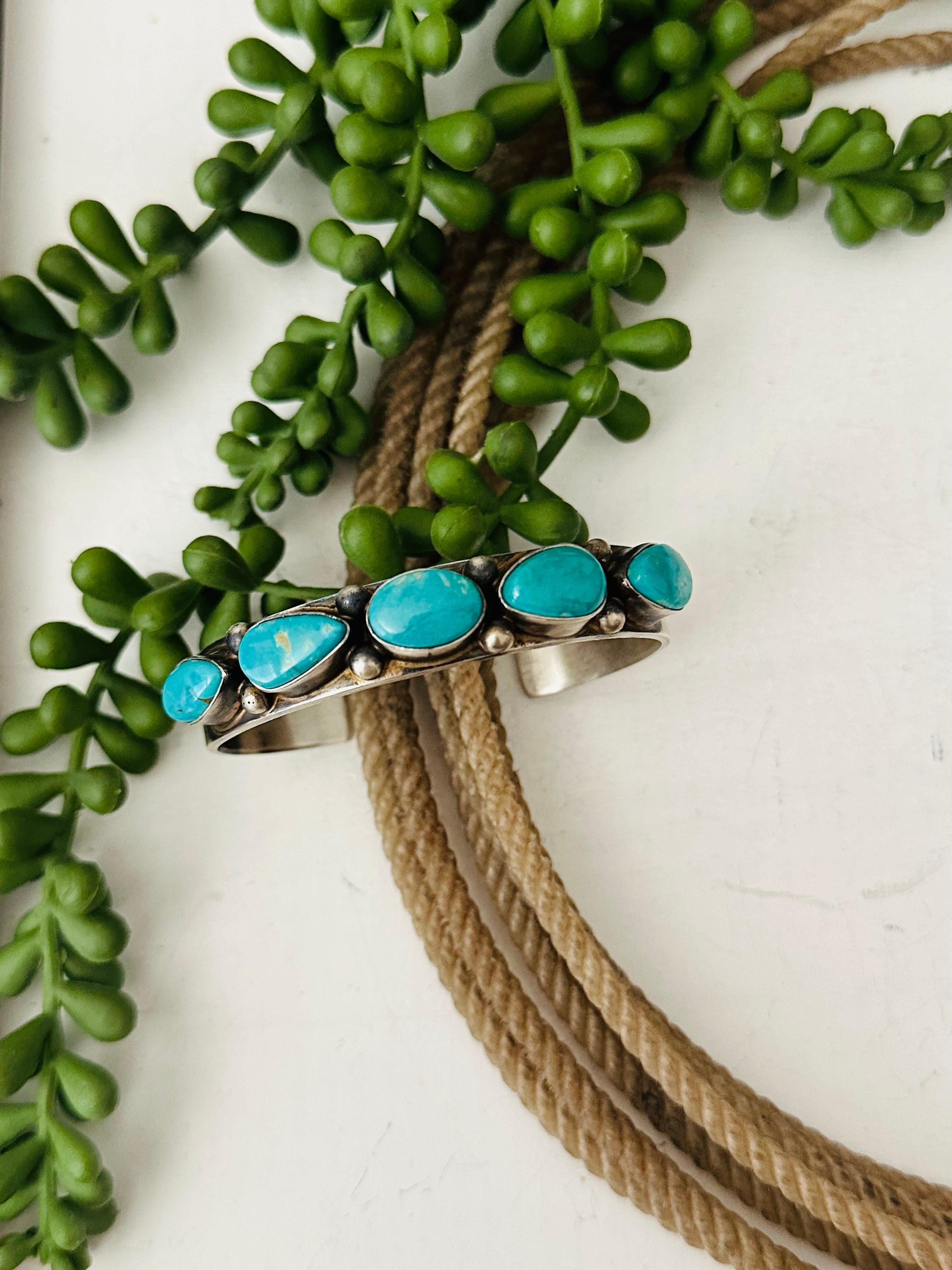 Kathleen Livingston Kingman Turquoise & Sterling Silver Cuff Bracelet