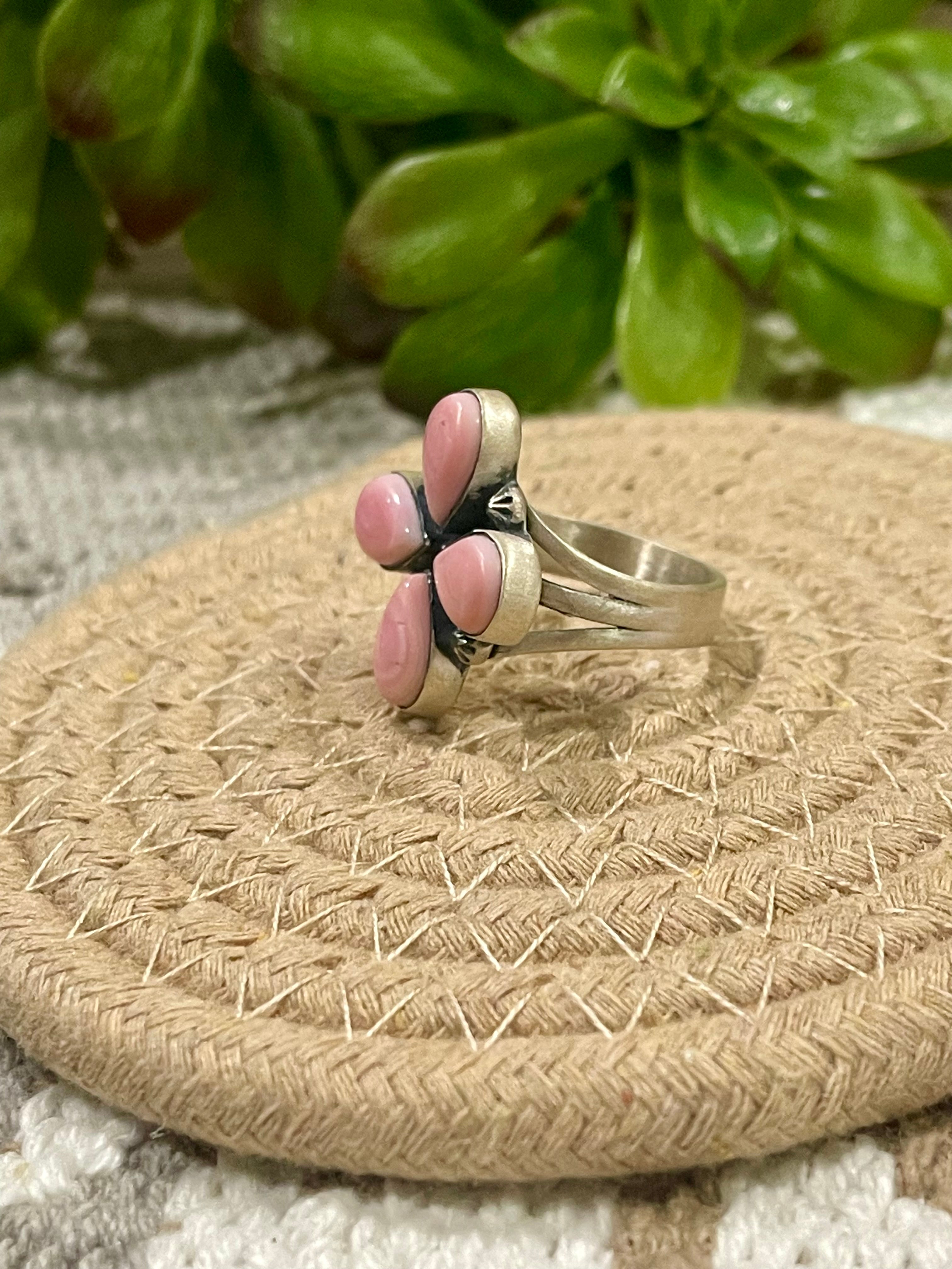 Southwest Handmade Pink Conch & Sterling Silver Size 9.75 Ring