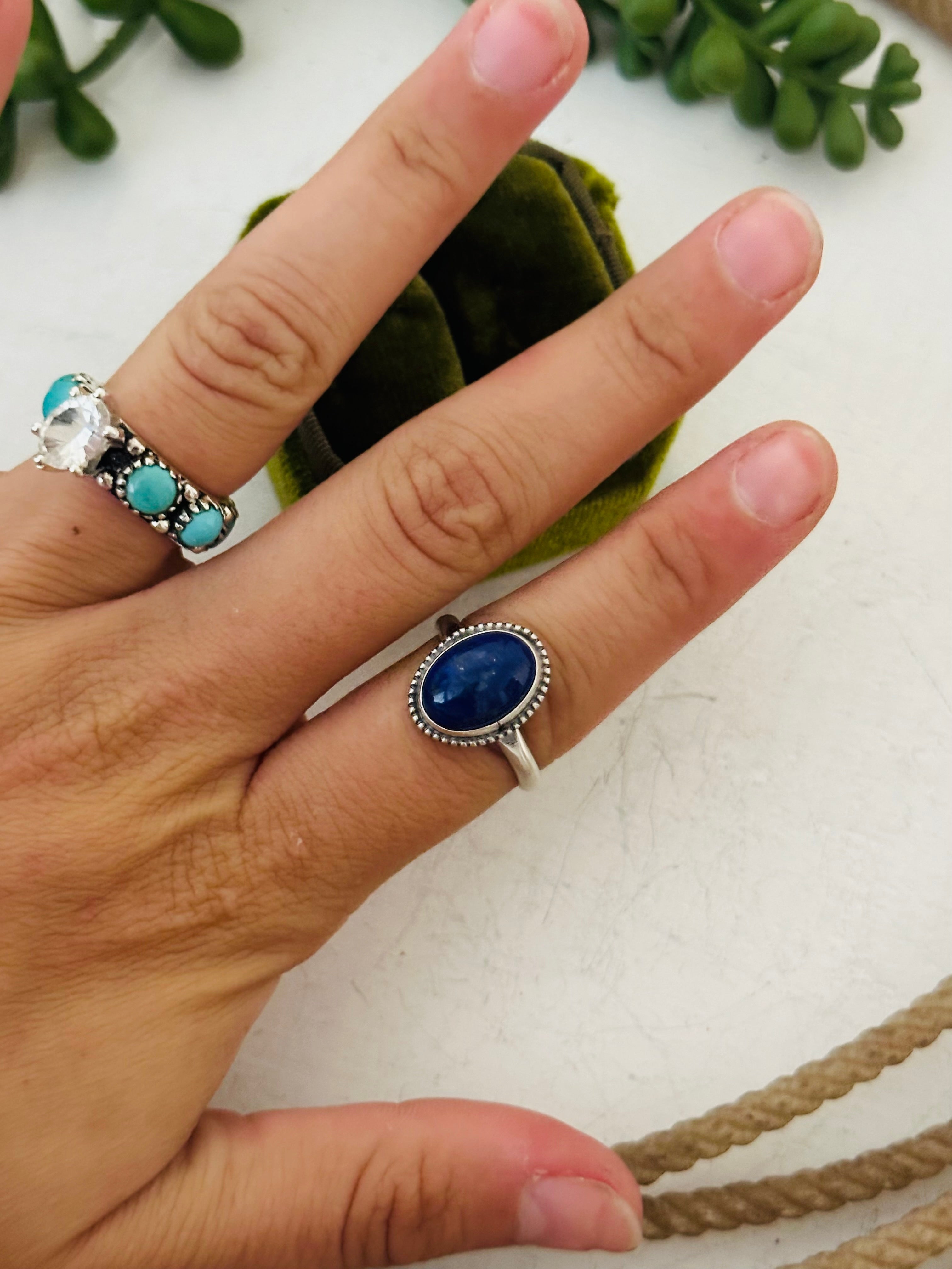 Navajo Made Lapis & Sterling Silver Ring