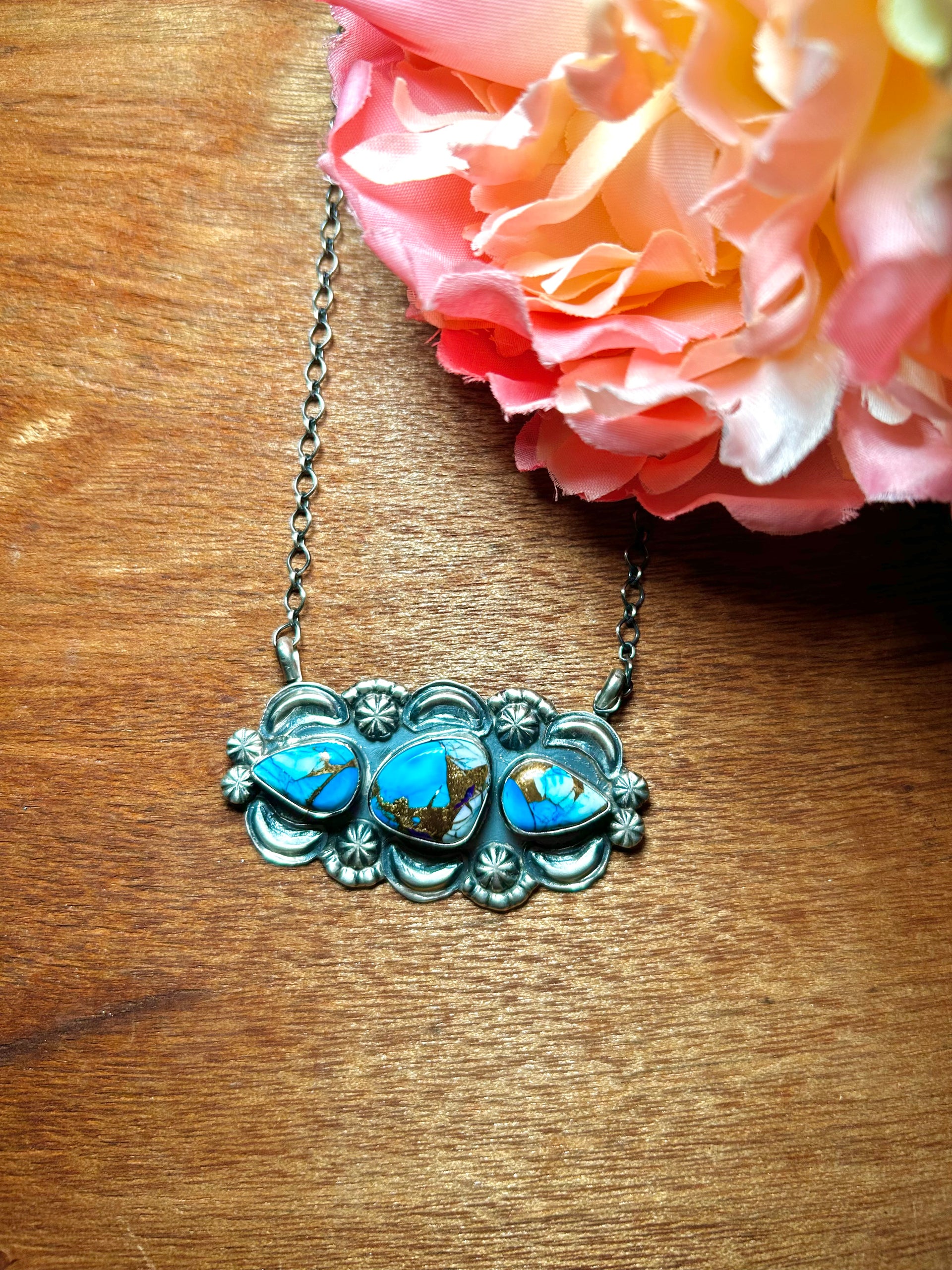 Jeff James Mohave Turquoise & Sterling Sliver Necklace