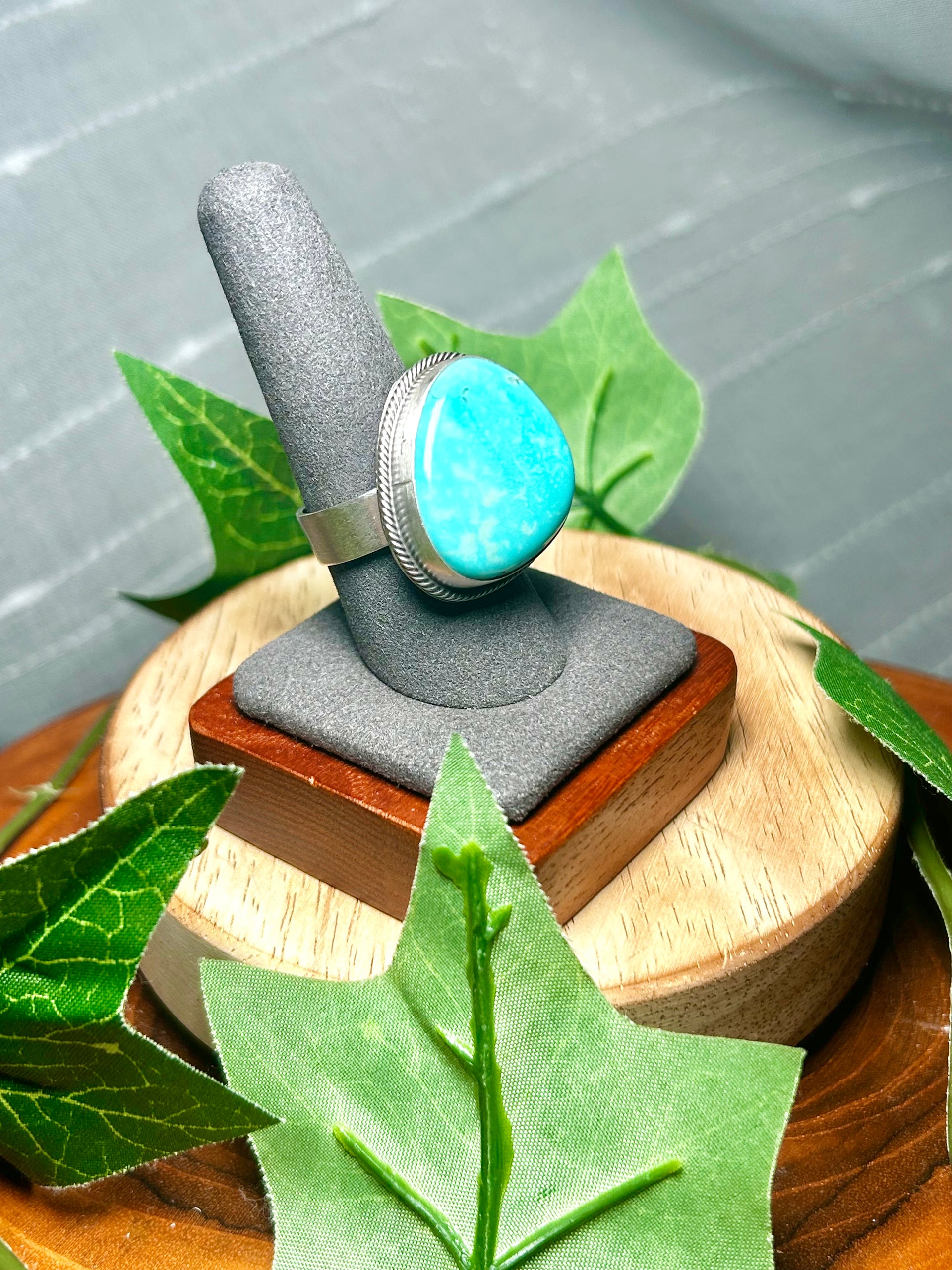 Antionette Martinez Kingman Turquoise & Sterling Silver Adjustable Ring