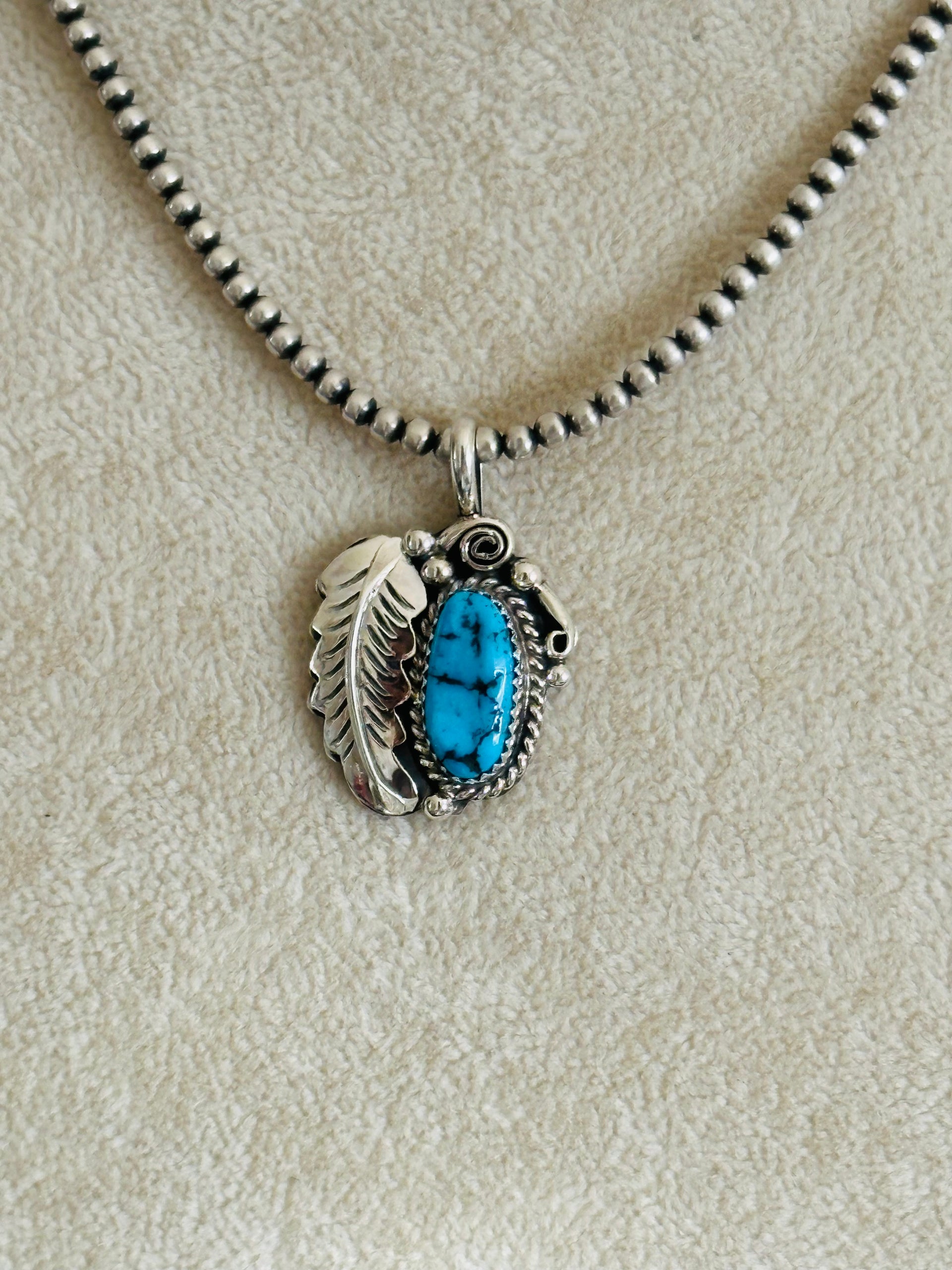 Julia Etsitty Kingman Turquoise & Sterling Silver Pendants