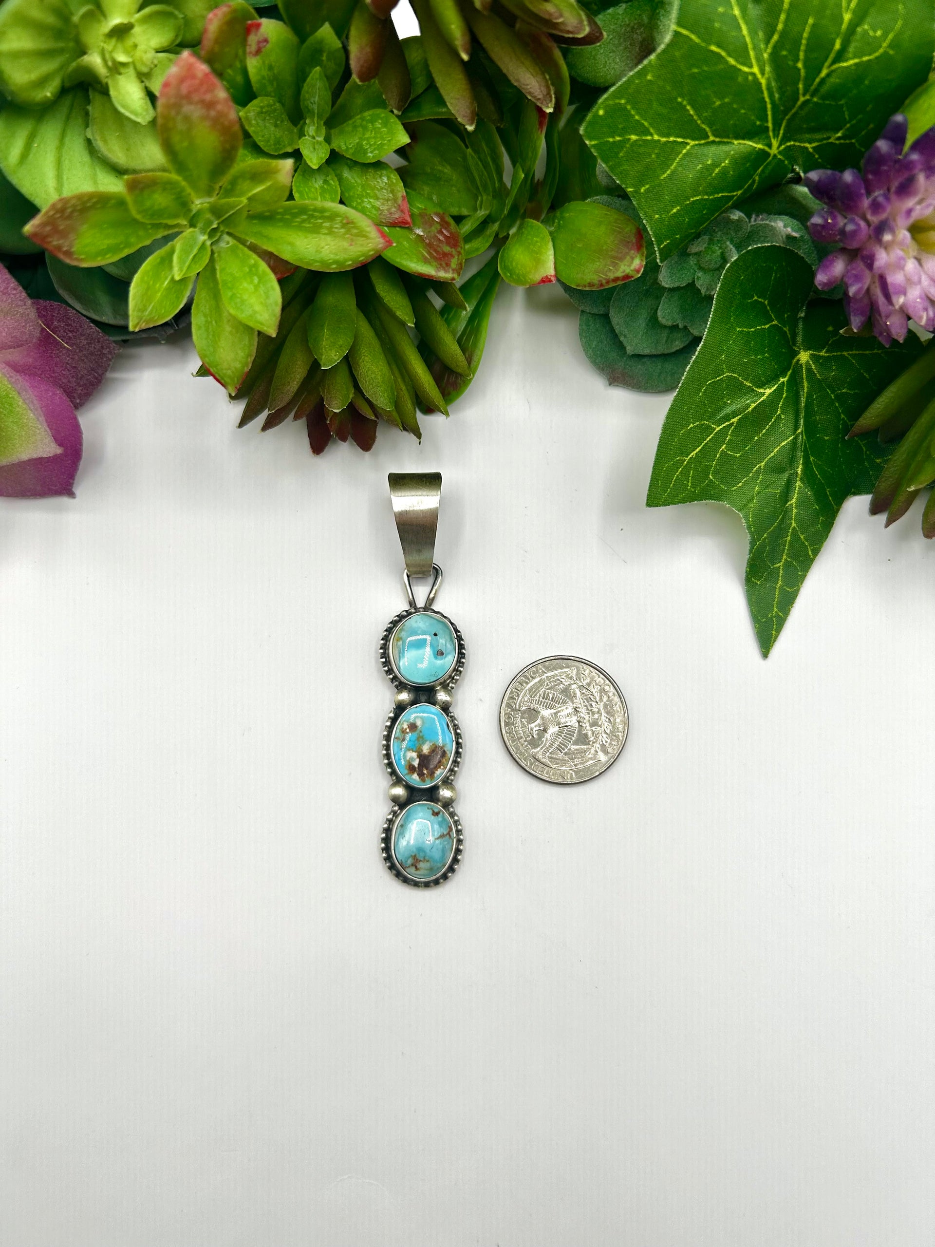 Travis Jim Golden Hill Turquoise & Sterling Silver Pendant
