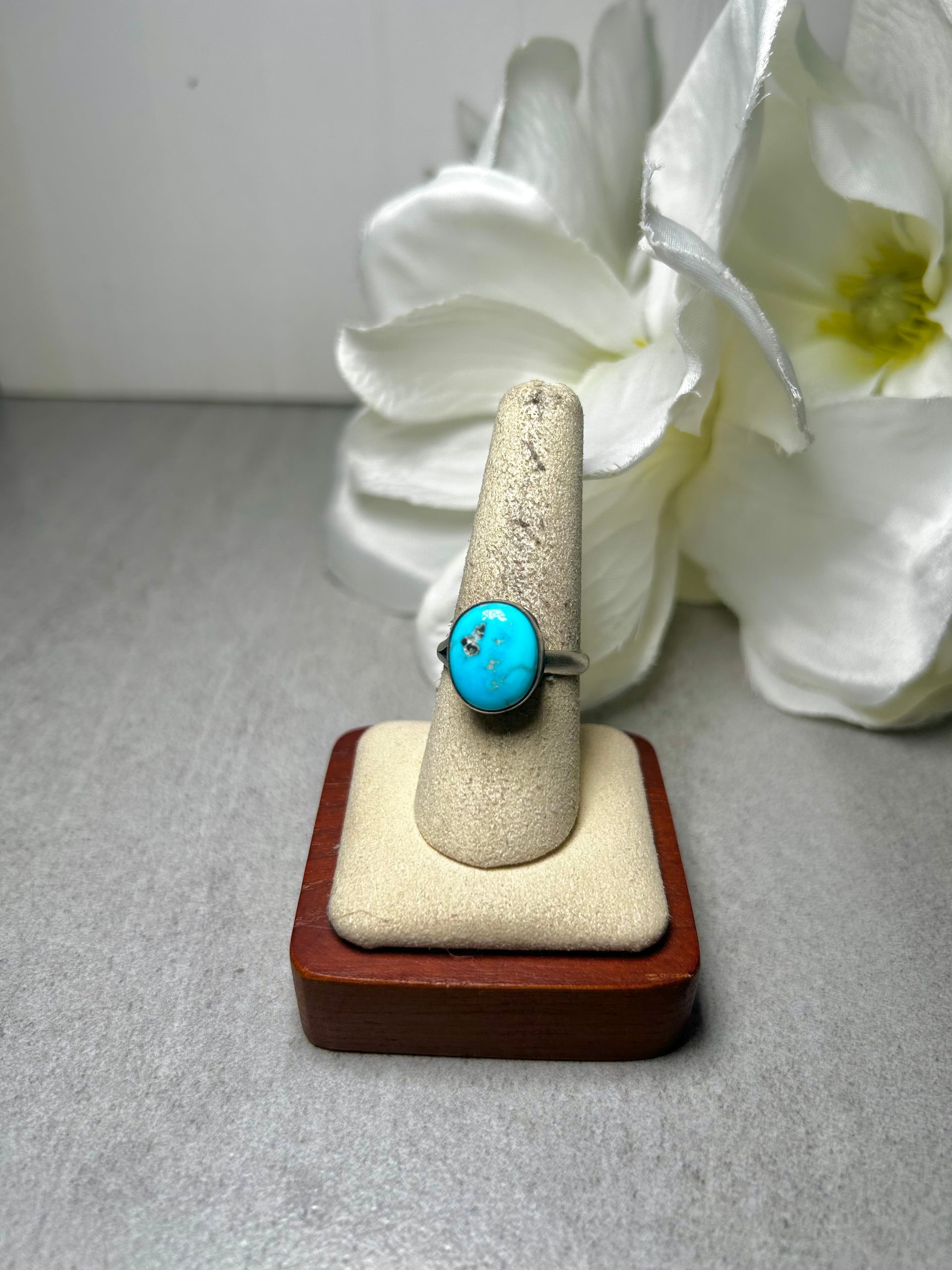 Scott Skeets Kingman Turquoise & Sterling Silver Adjustable Ring