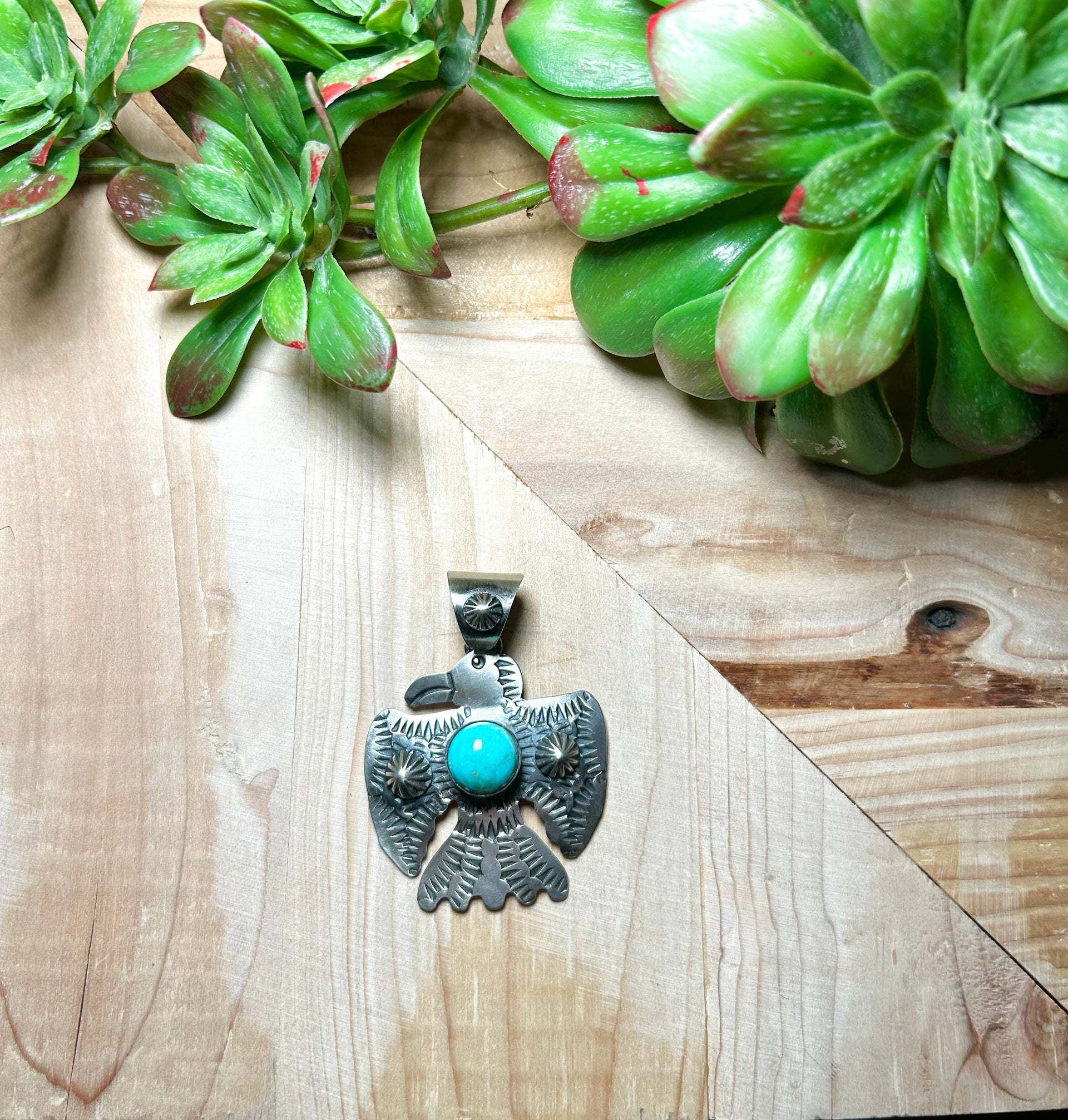 Chimney Butte Kingman Turquoise & Sterling Silver Pendant