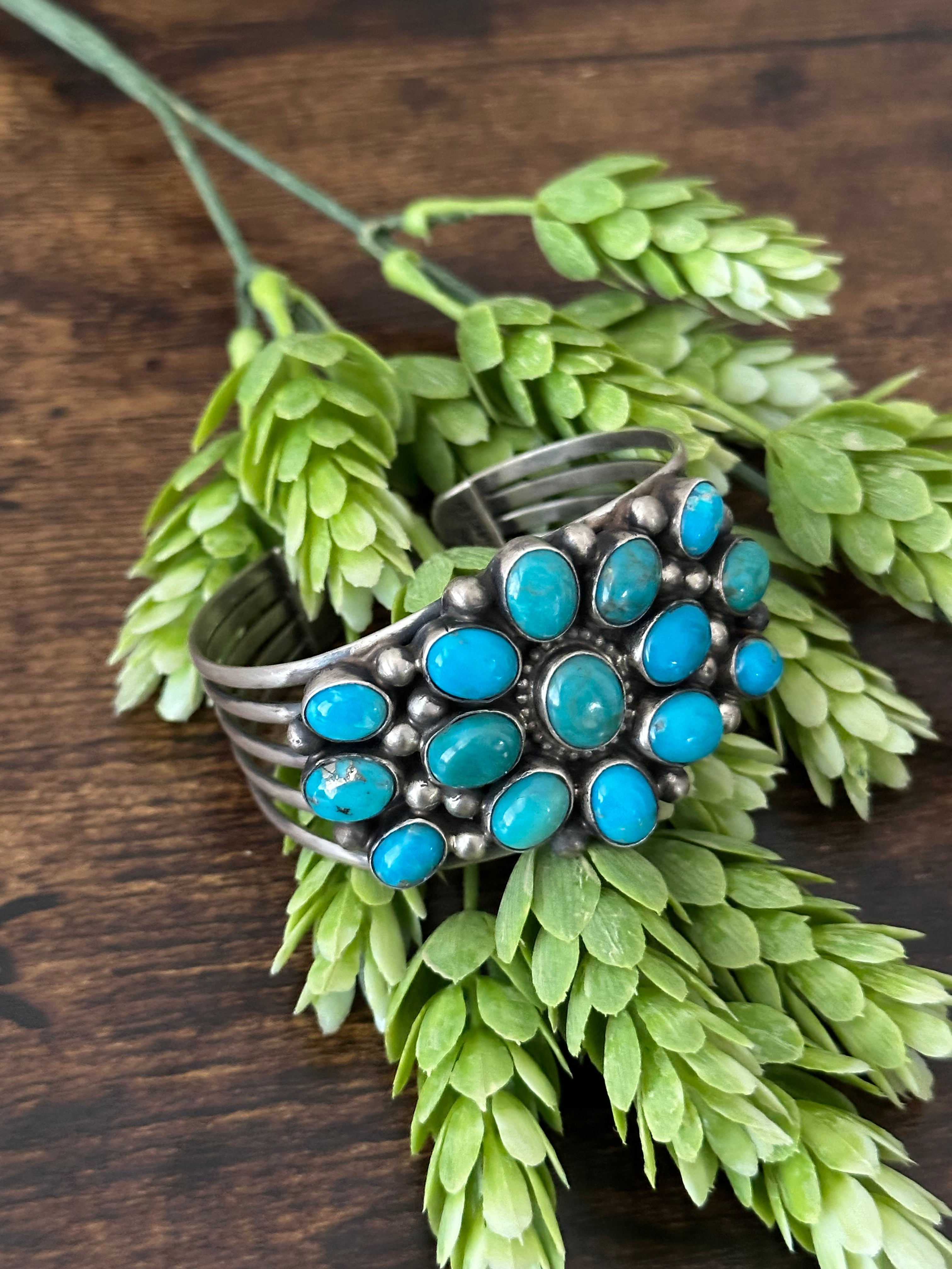 Kathleen Chavez Kingman Turquoise & Sterling Silver Cuff Bracelet