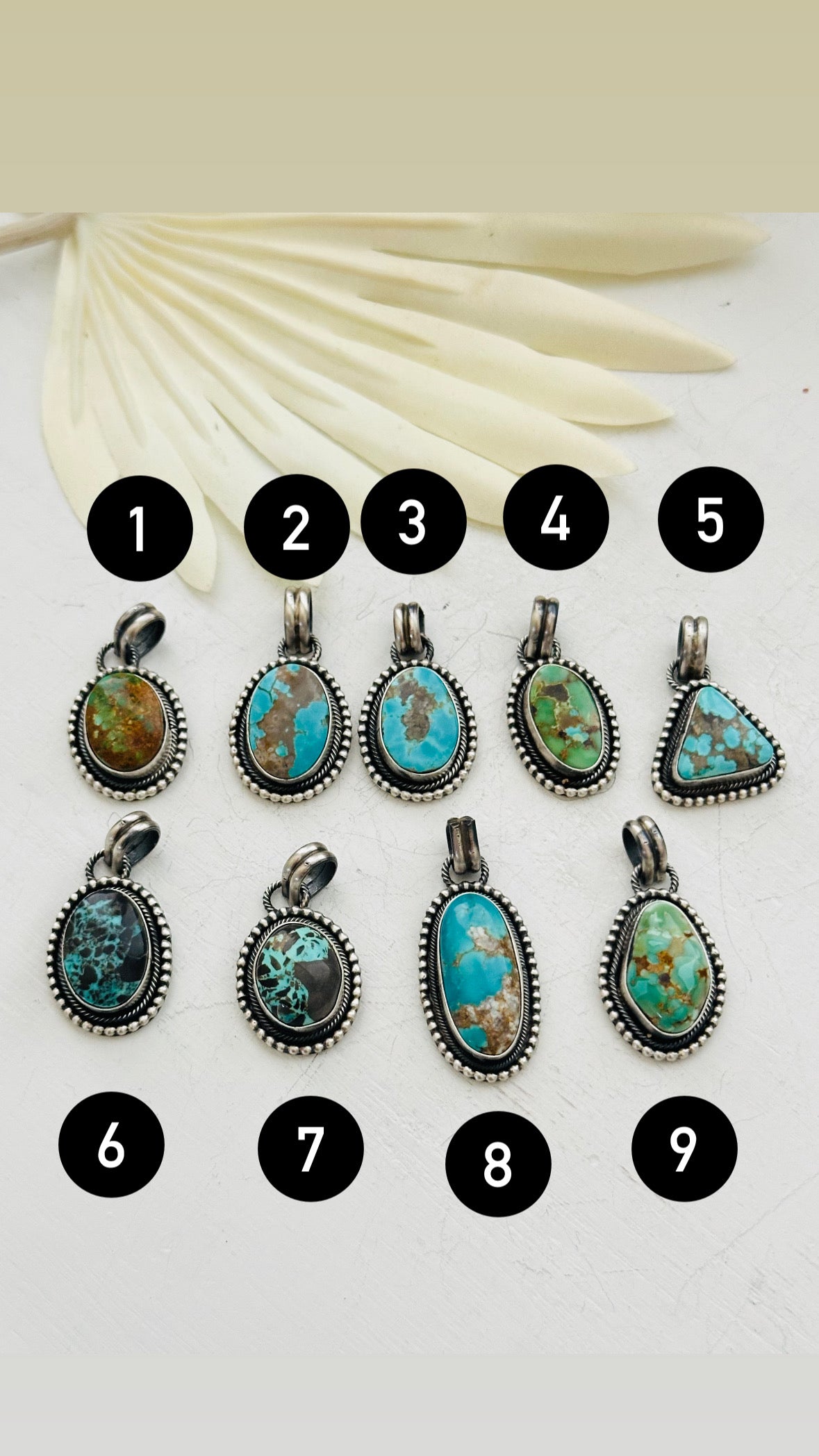 Scott Skeets Royston Turquoise & Sterling Silver Pendants