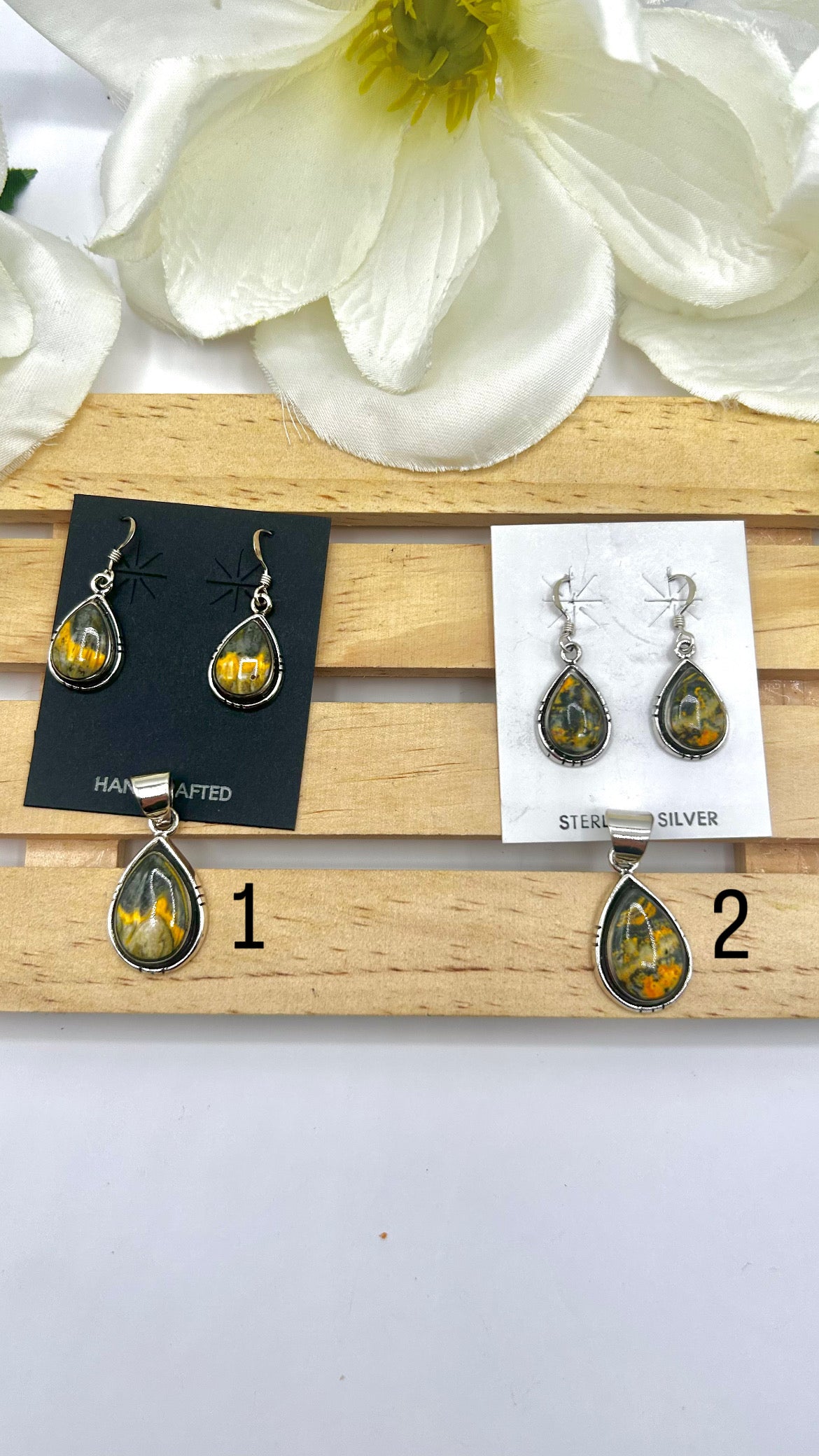 Navajo Made BB Agate  & Sterling Silver Pendant/Earring Set