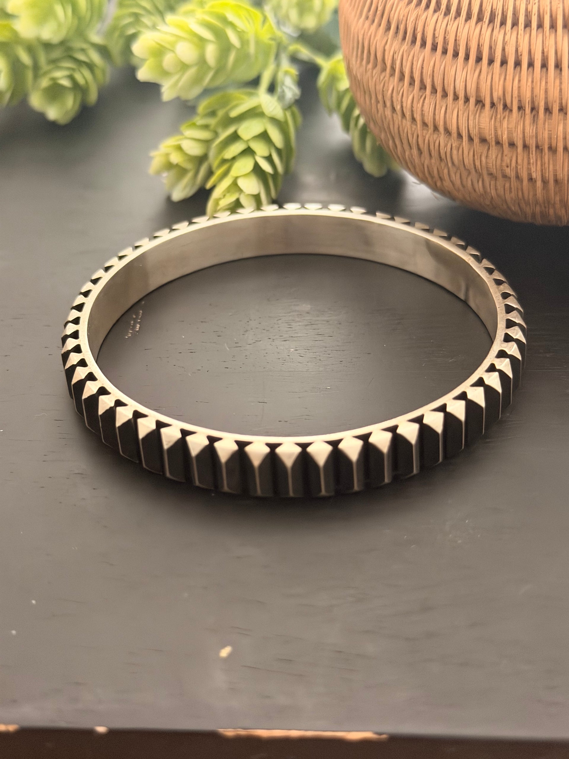 Leander Tahe Sterling Silver Bangle Cuff Bracelet