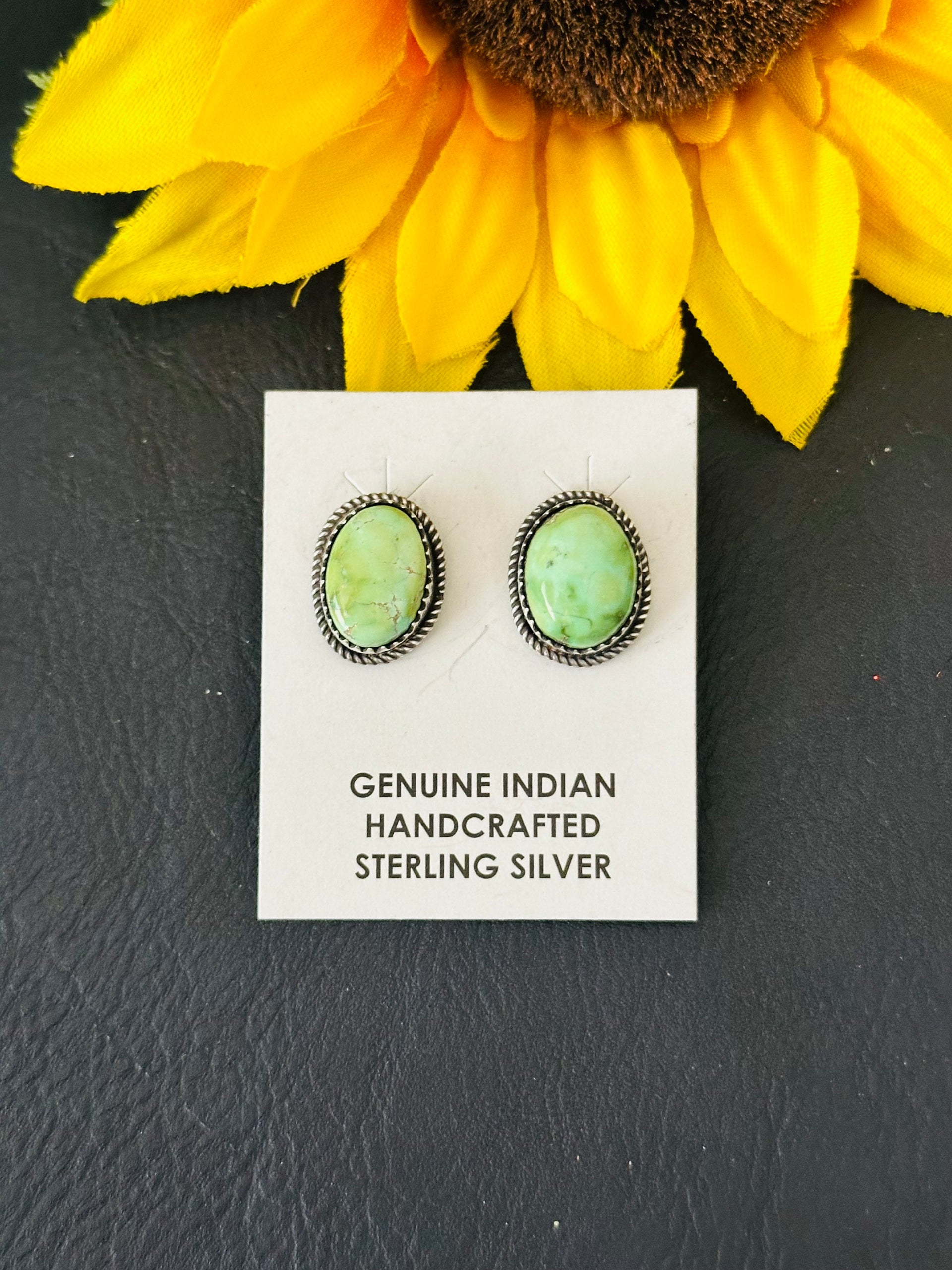 Tia Long Sonoran Gold Turquoise & Sterling Silver Post Earrings