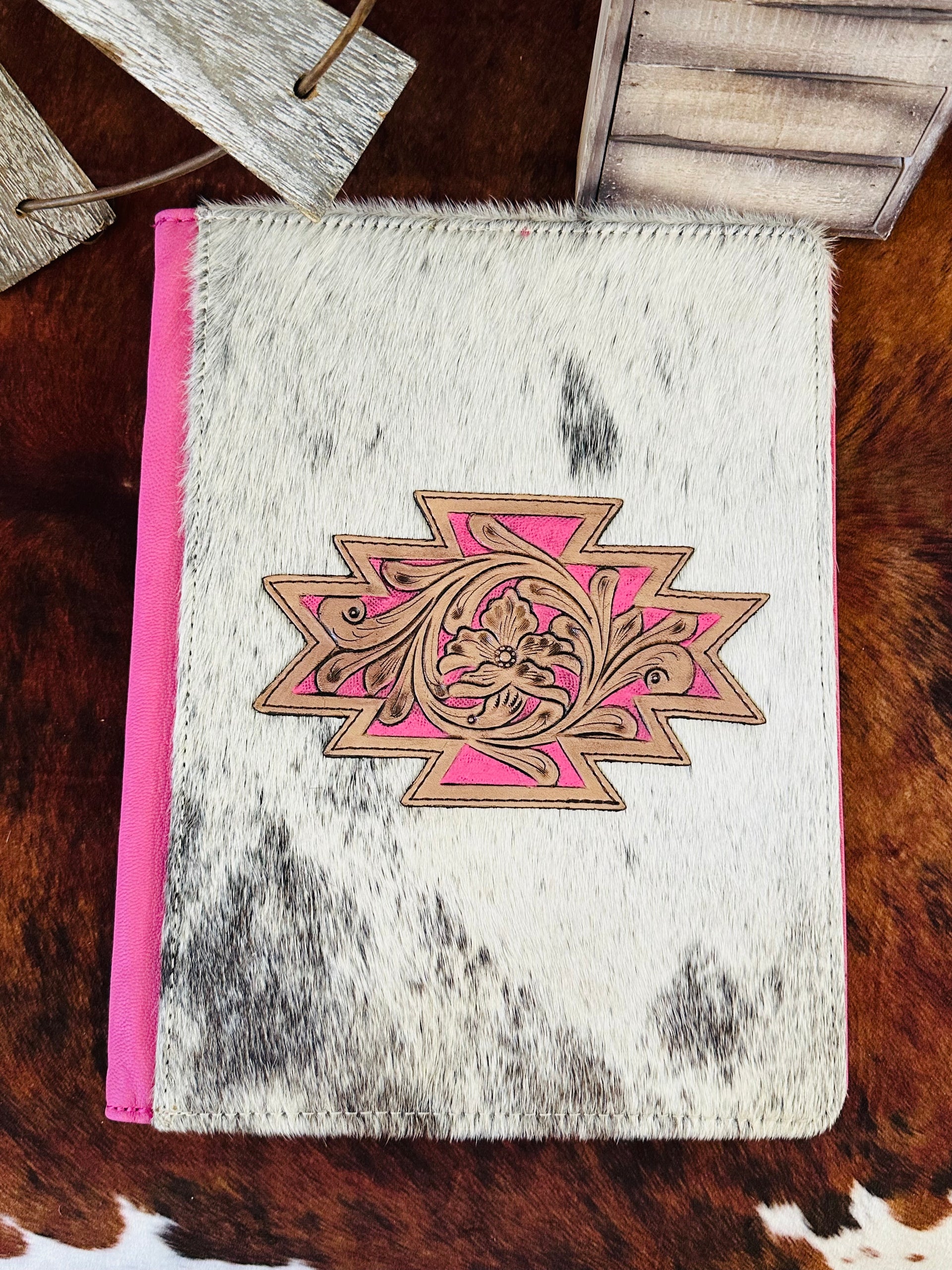 Genuine Tooled Leather & Cowhide Planner