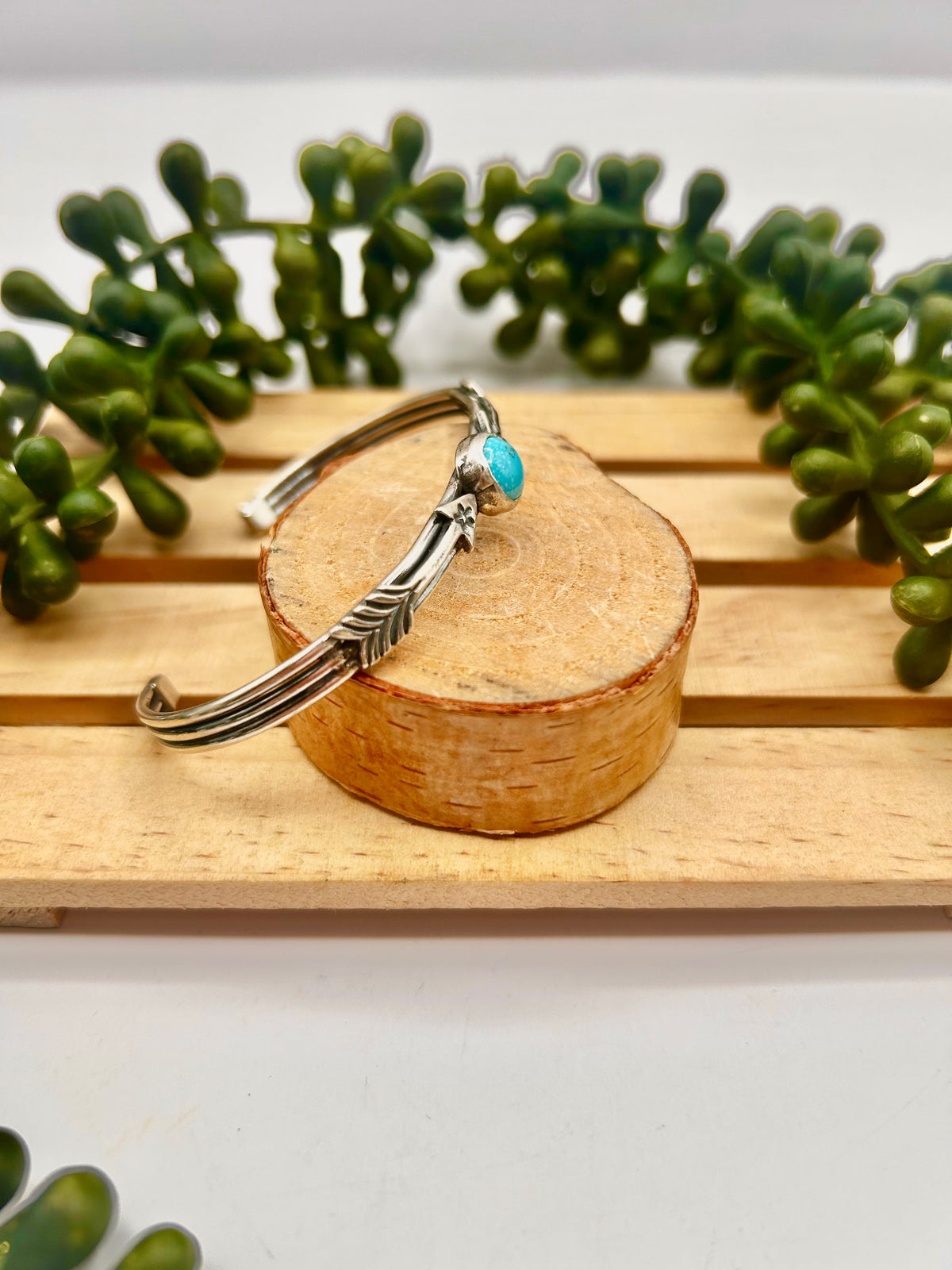 Navajo Made Kingman Turquoise & Sterling Silver Cuff Bracelet