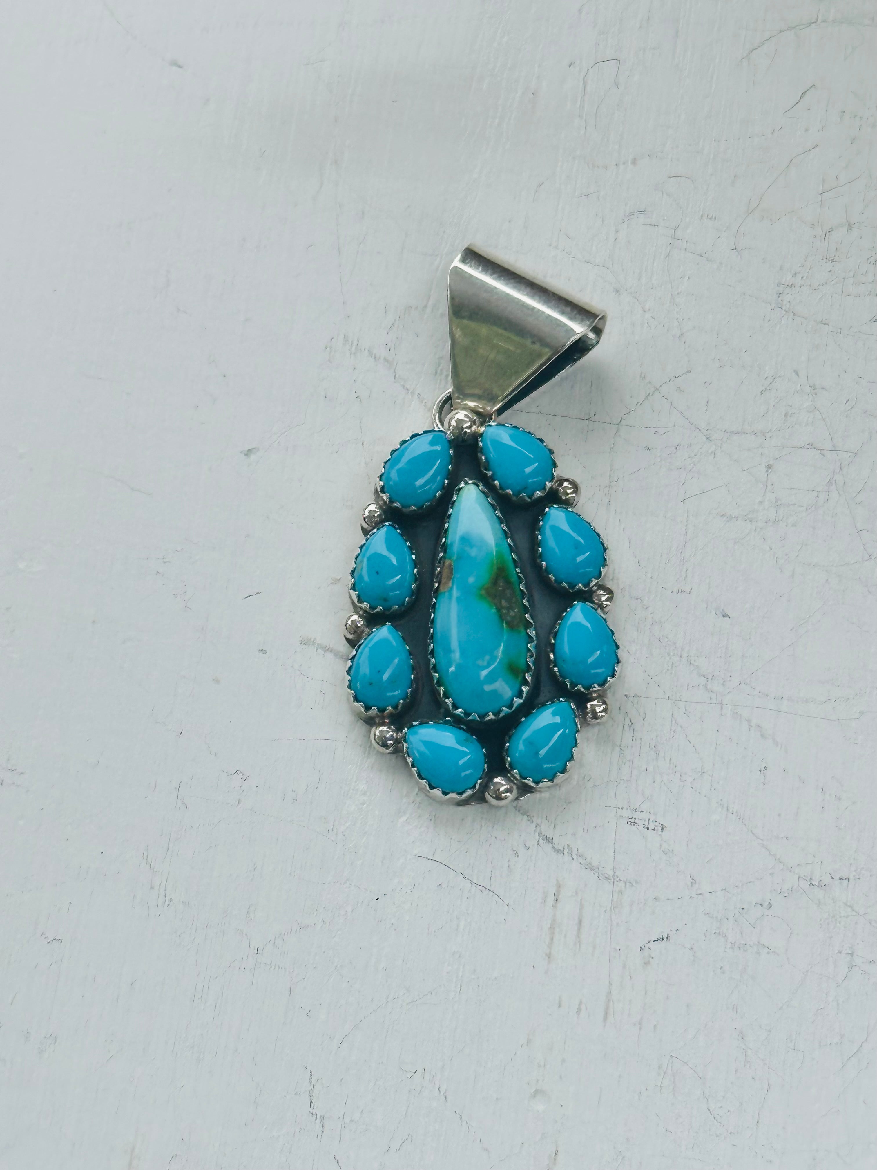 Julia Etsitty Multi Turquoise & Sterling Silver Pendants