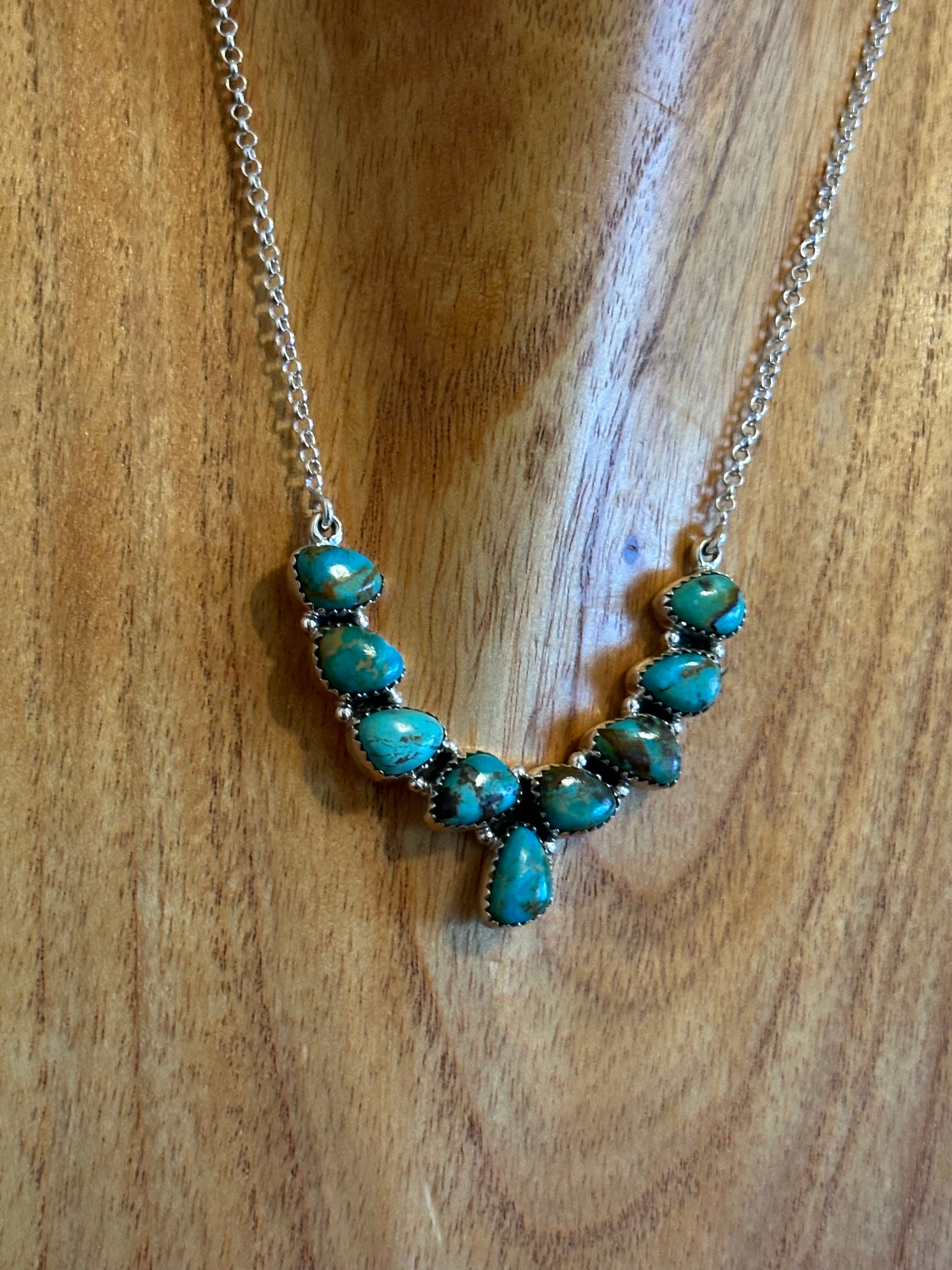 Southwest Made Kingman Turquoise & Sterling Silver Necklace