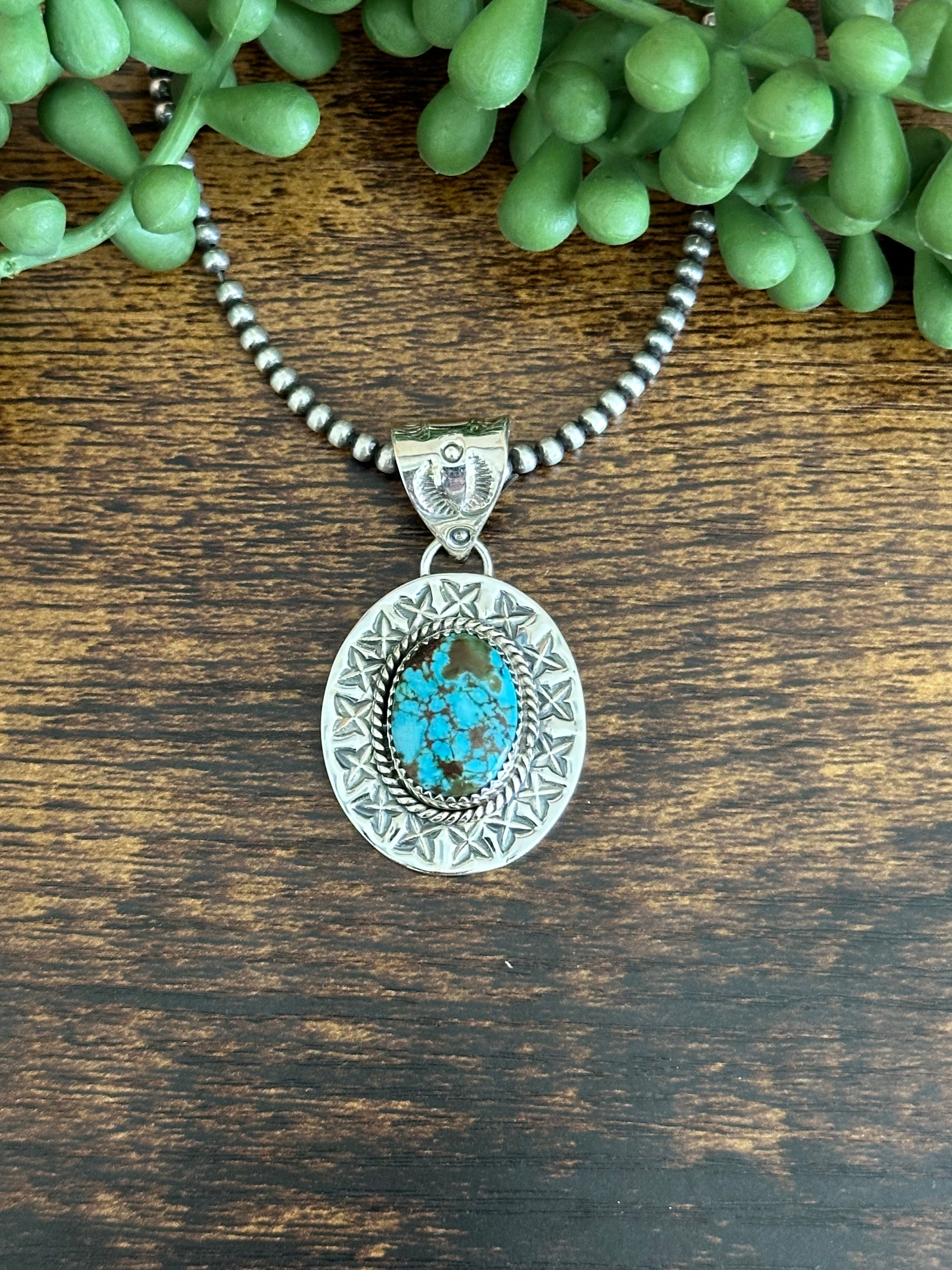 Southwest Handmade Kingman Turquoise & Sterling Silver Pendants