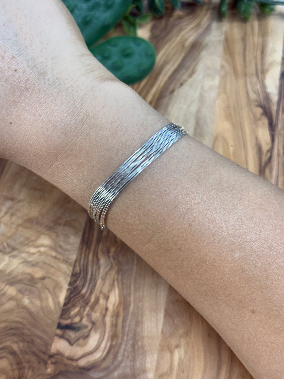 Southwest Handmade Liquid Silver 10 Strand Bracelet