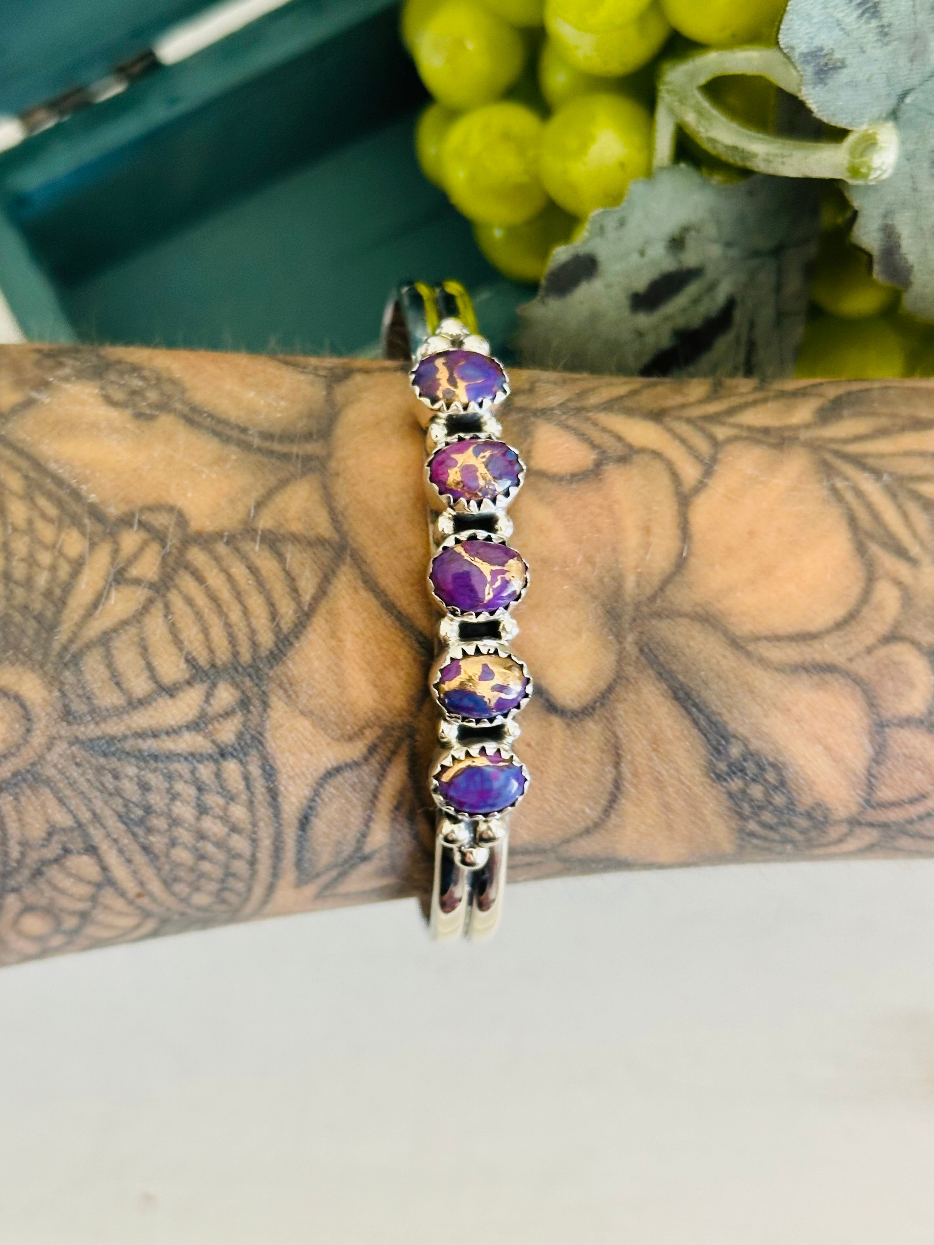 TTD “Jaycee” Purple Mohave Turquoise & Sterling Silver Cuff Bracelet