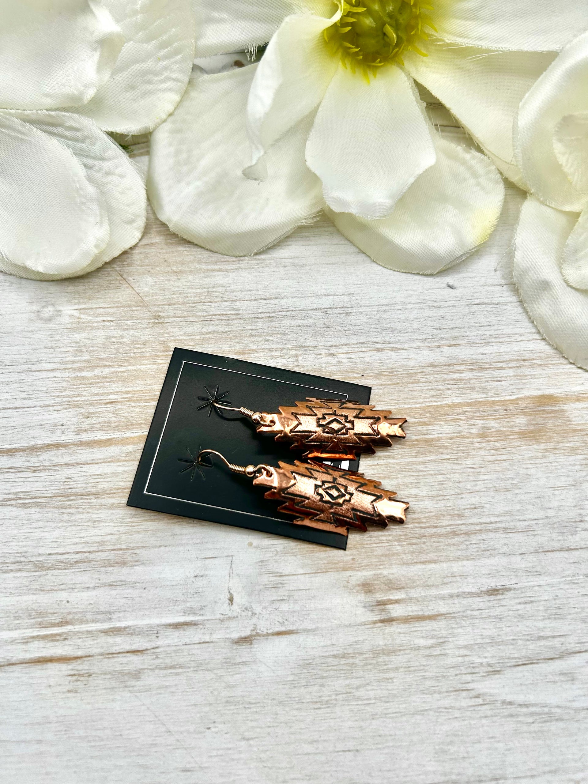 Navajo Made Copper Hook Earrings