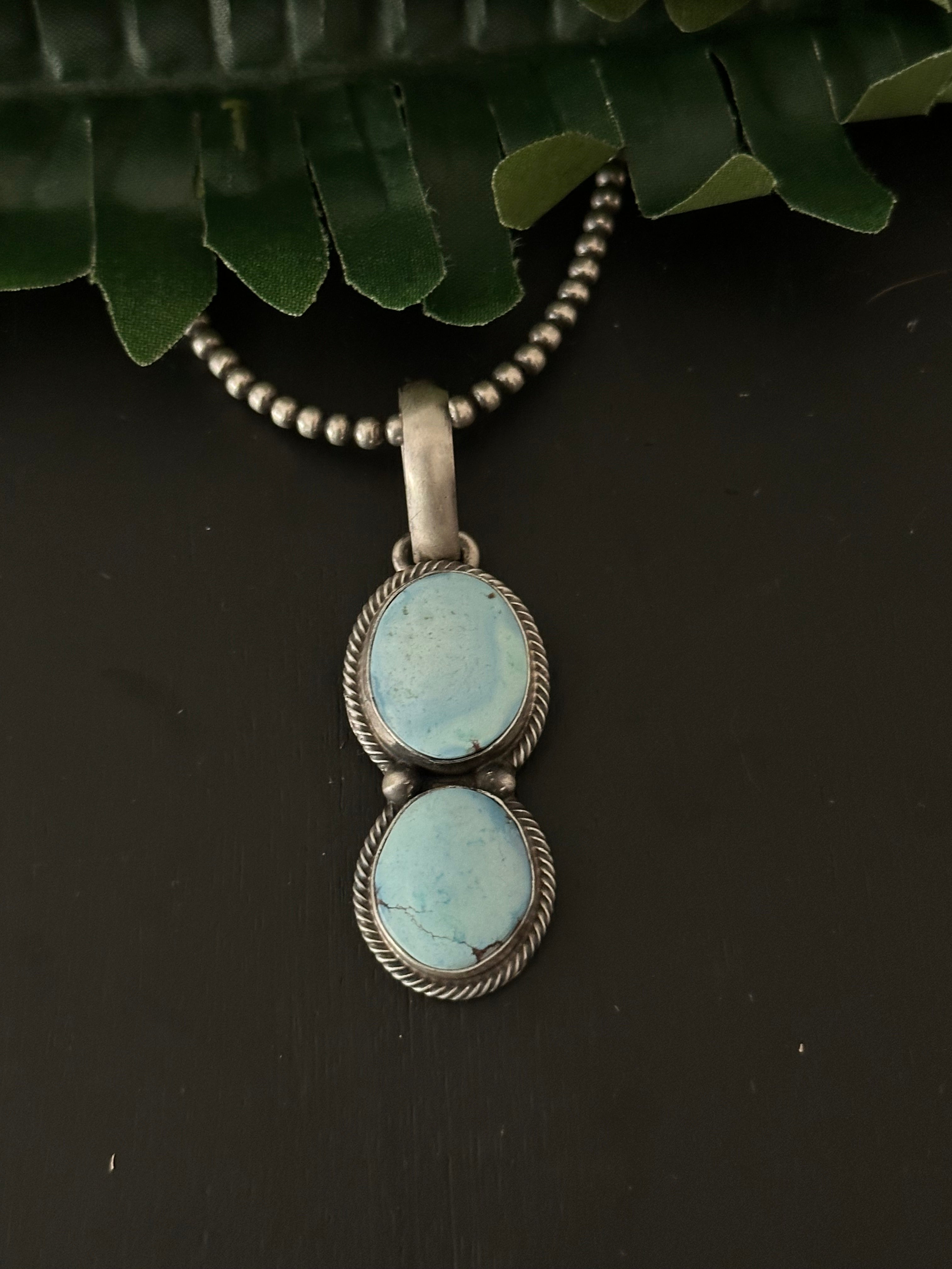 Darrin Livingston Golden Hills Turquoise & Sterling Silver Pendant