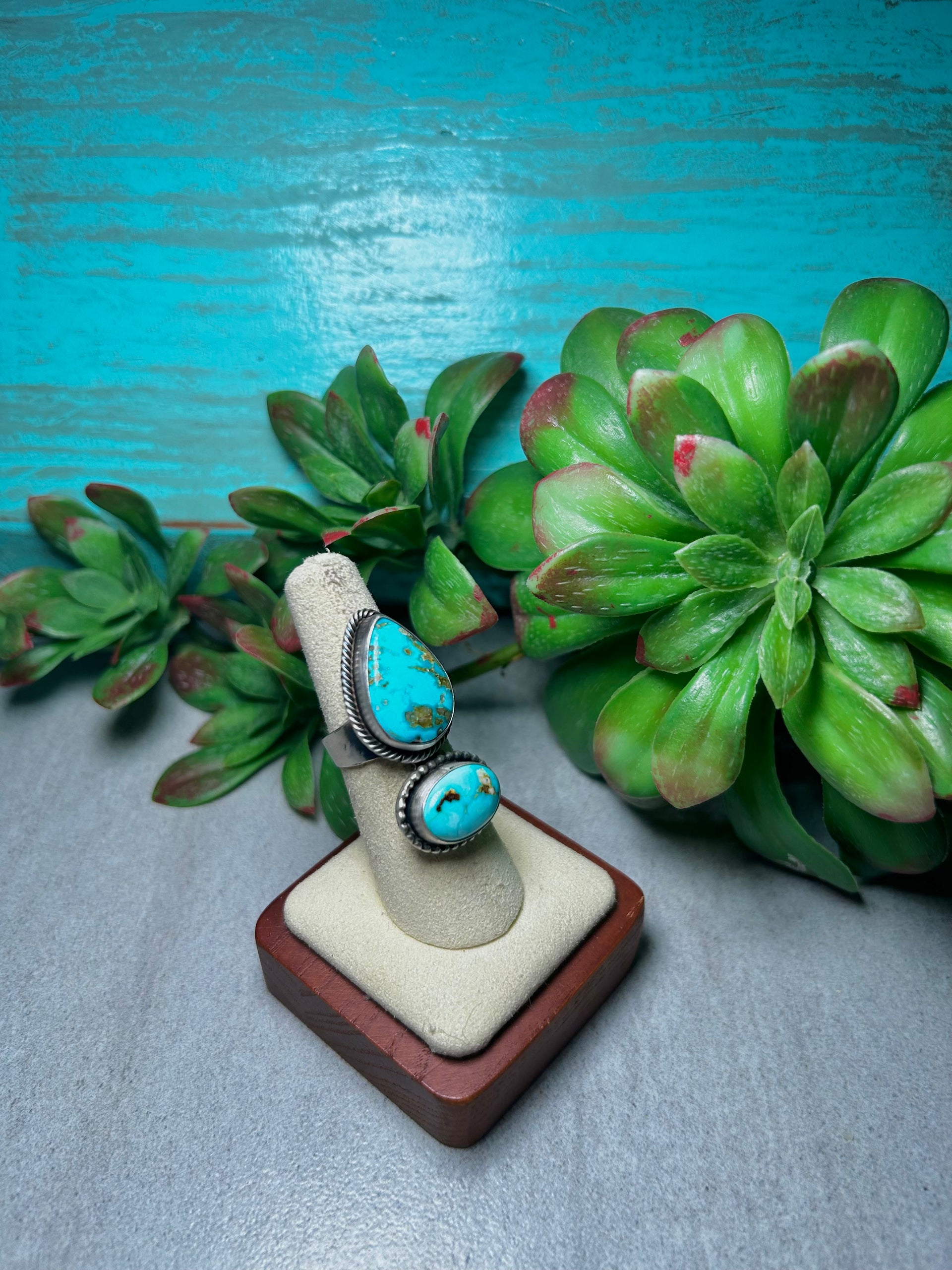 Jamison Garcia Royston Turquoise & Sterling Silver Ring Size 6.5