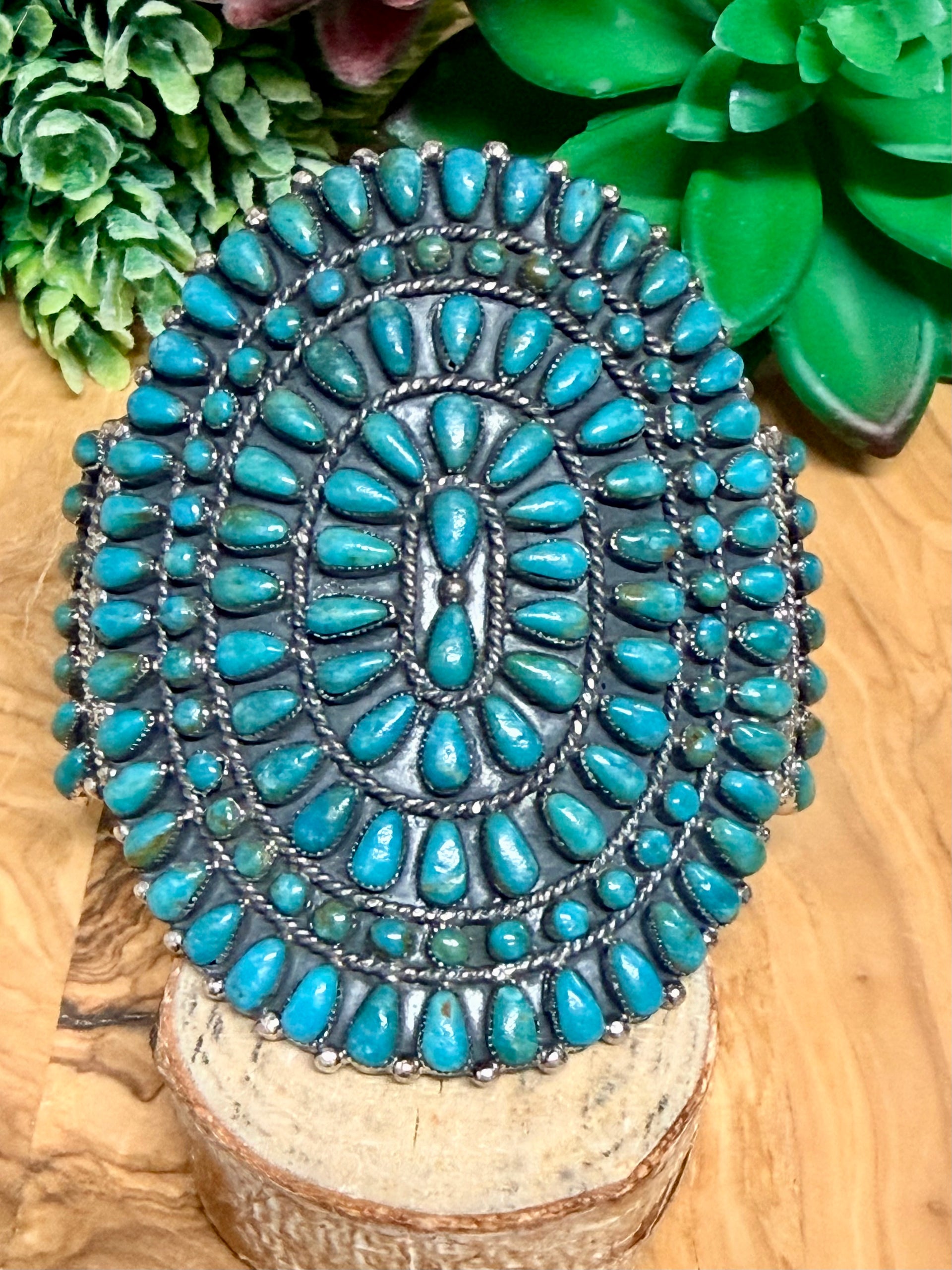 Southwest Handmade Kingman Turquoise & Sterling Silver Cuff Bracelet
