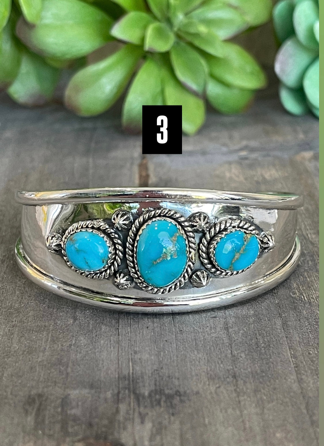 Southwest Handmade Sonoran Mountain Turquoise & Sterling Silver Cuff Bracelet