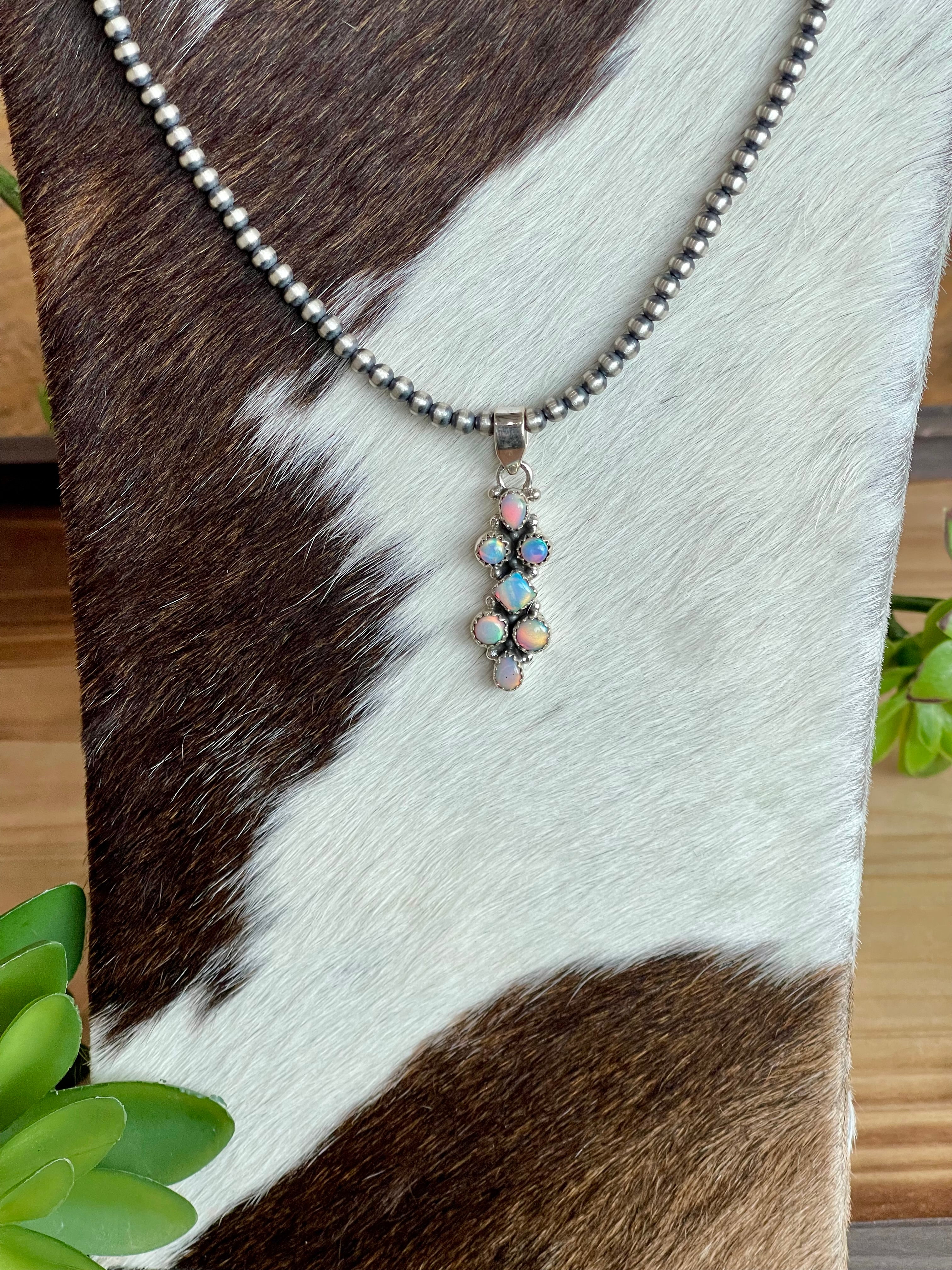 Southwest Handmade Opal & Sterling Silver Pendant