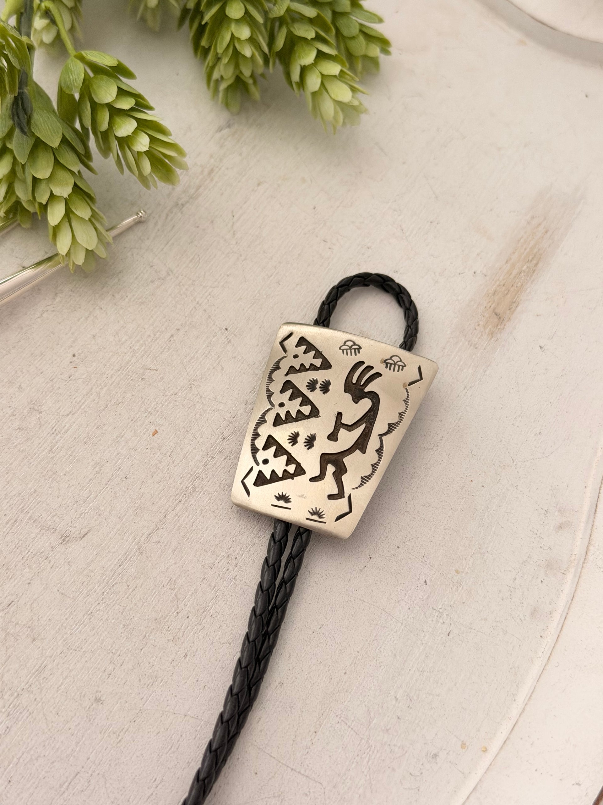 Navajo Made Sterling Silver Bolo Tie