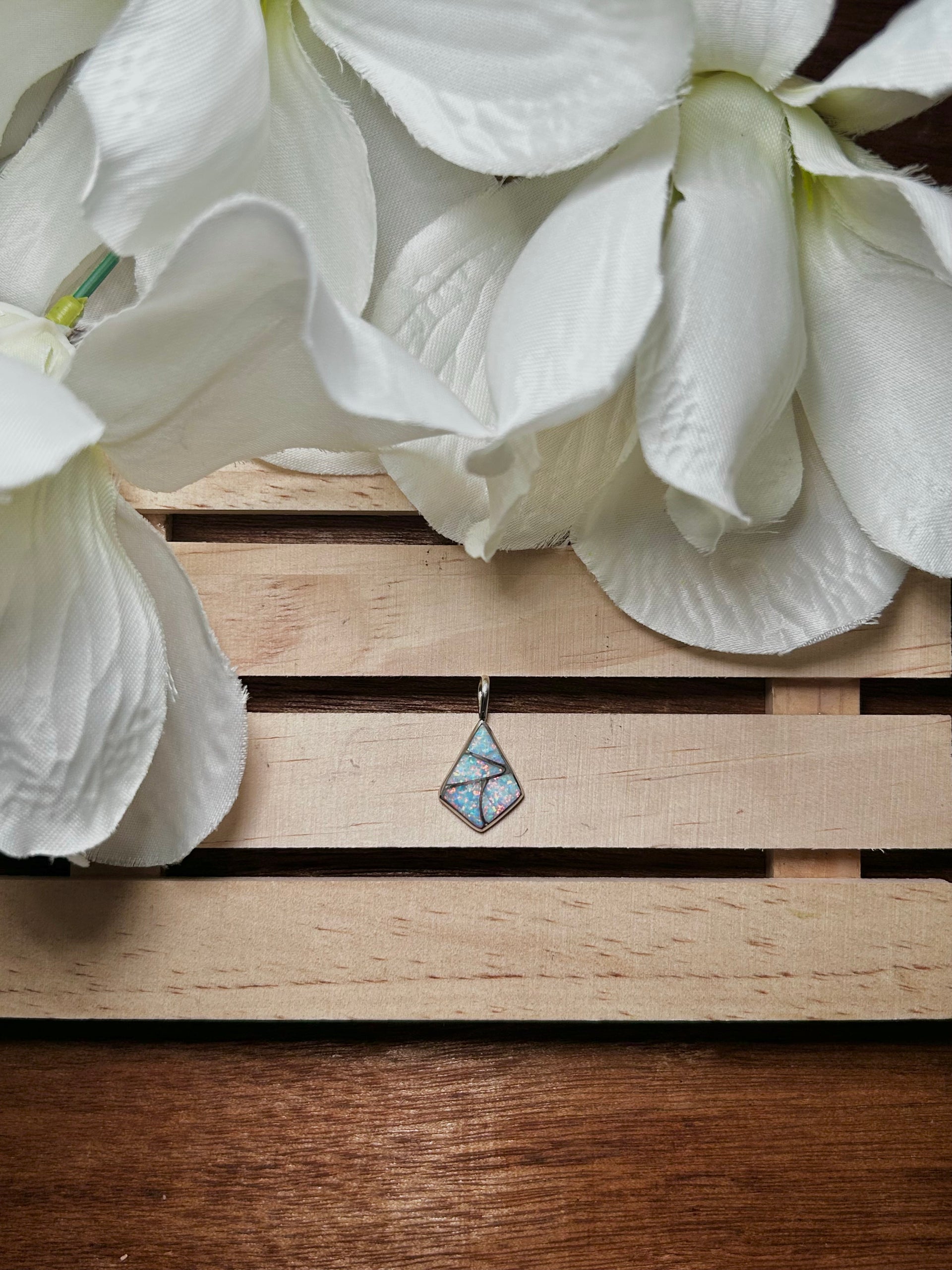 Zuni Made Opal & Sterling Silver Pendant