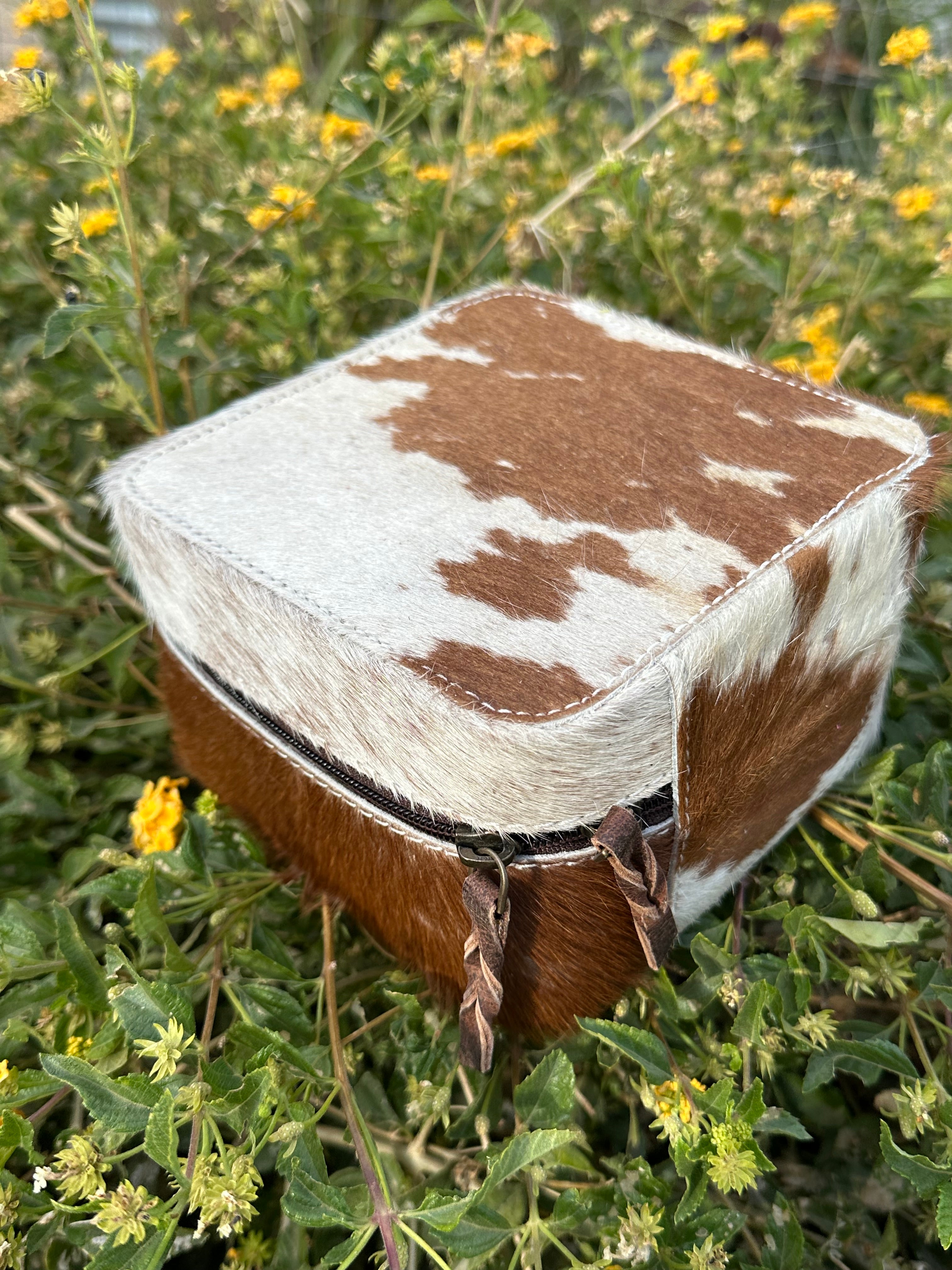 Genuine Leather Cowhide Jewelry Box