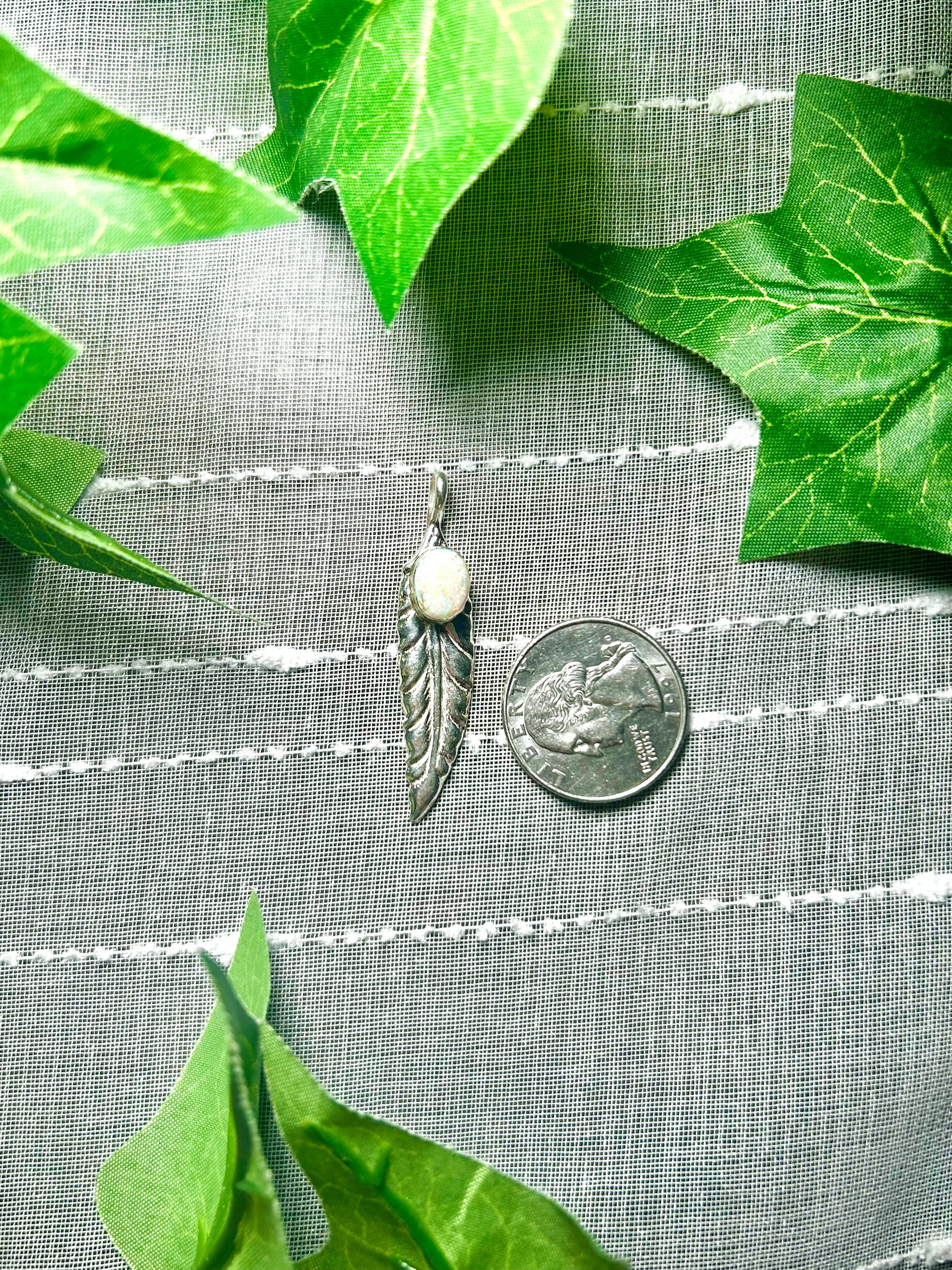 Navajo Made Opal & Sterling Silver Pendant