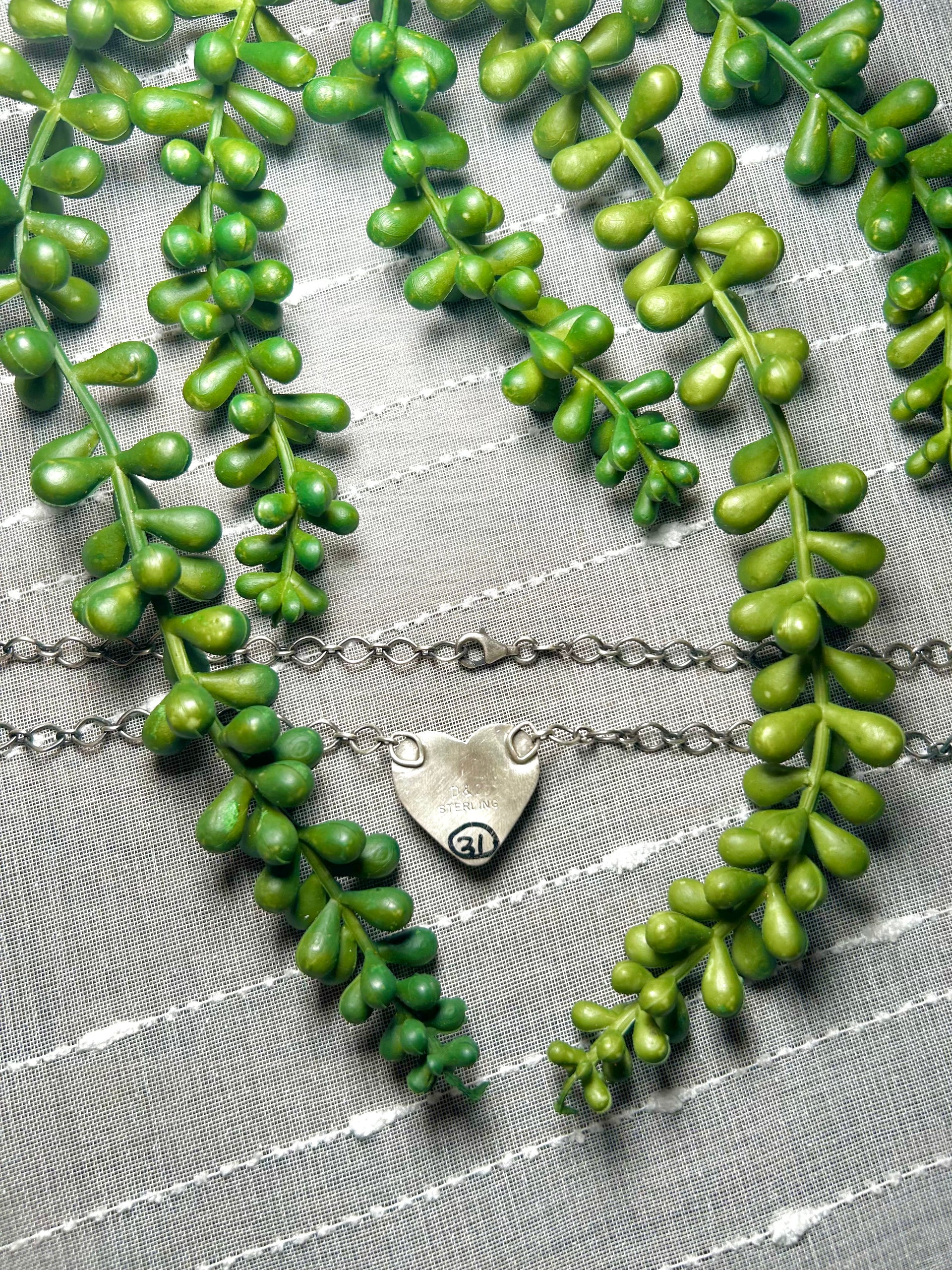 Navajo Made Rose Dahlia & Sterling Silver Necklace