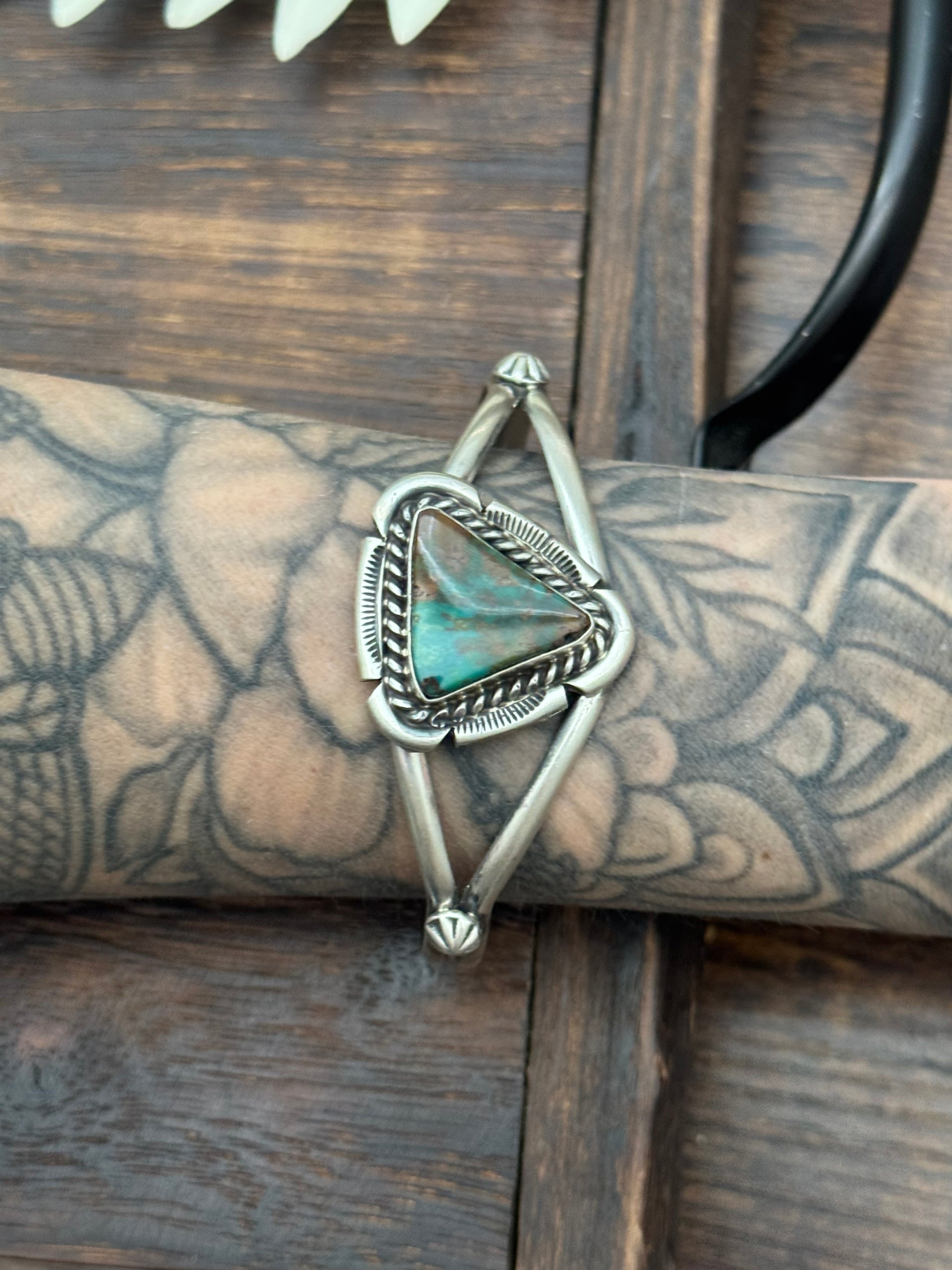 Augustine Largo Royston Turquoise & Sterling Silver Cuff Bracelet