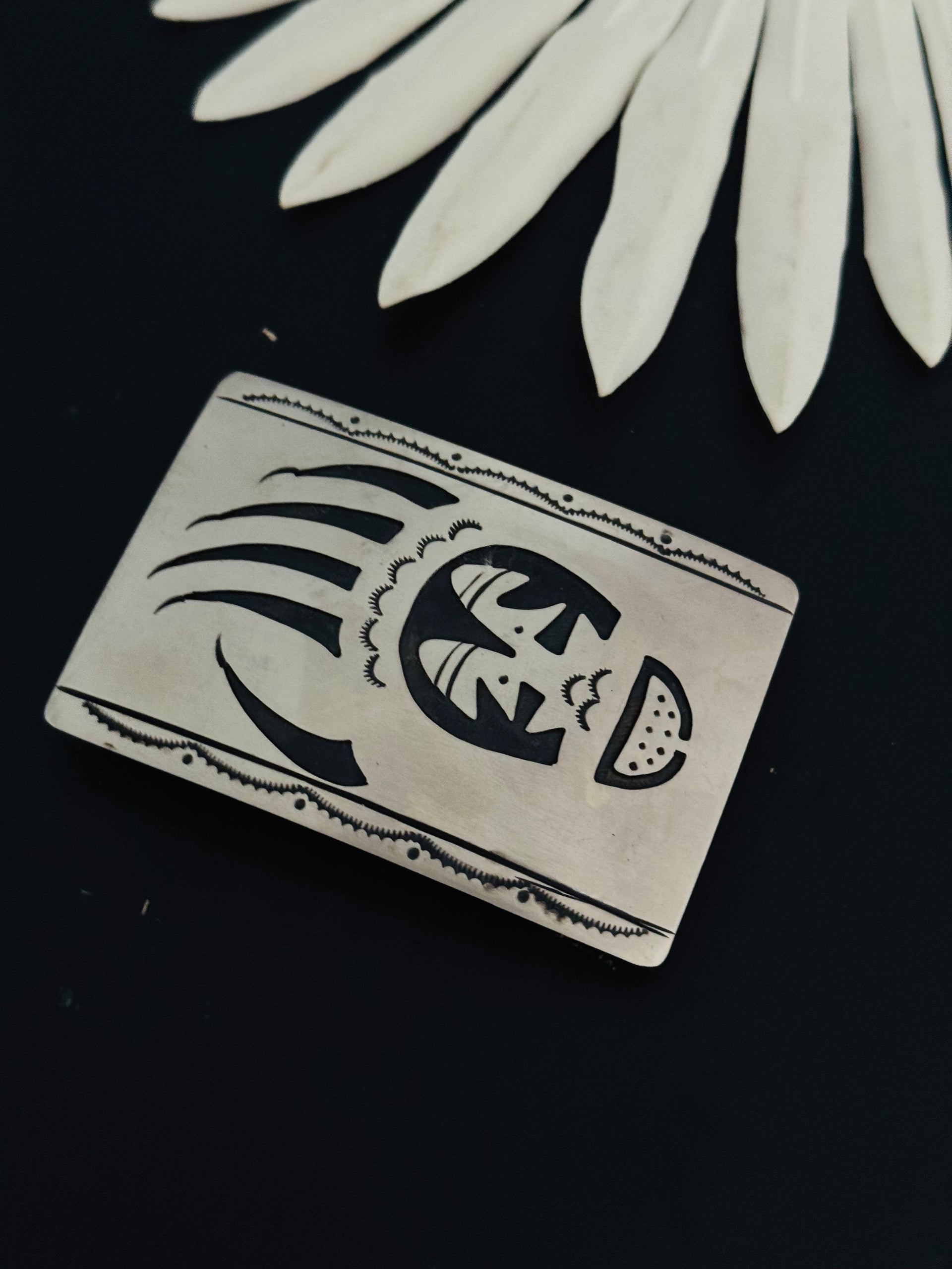Navajo Made Sterling Silver Belt Buckle