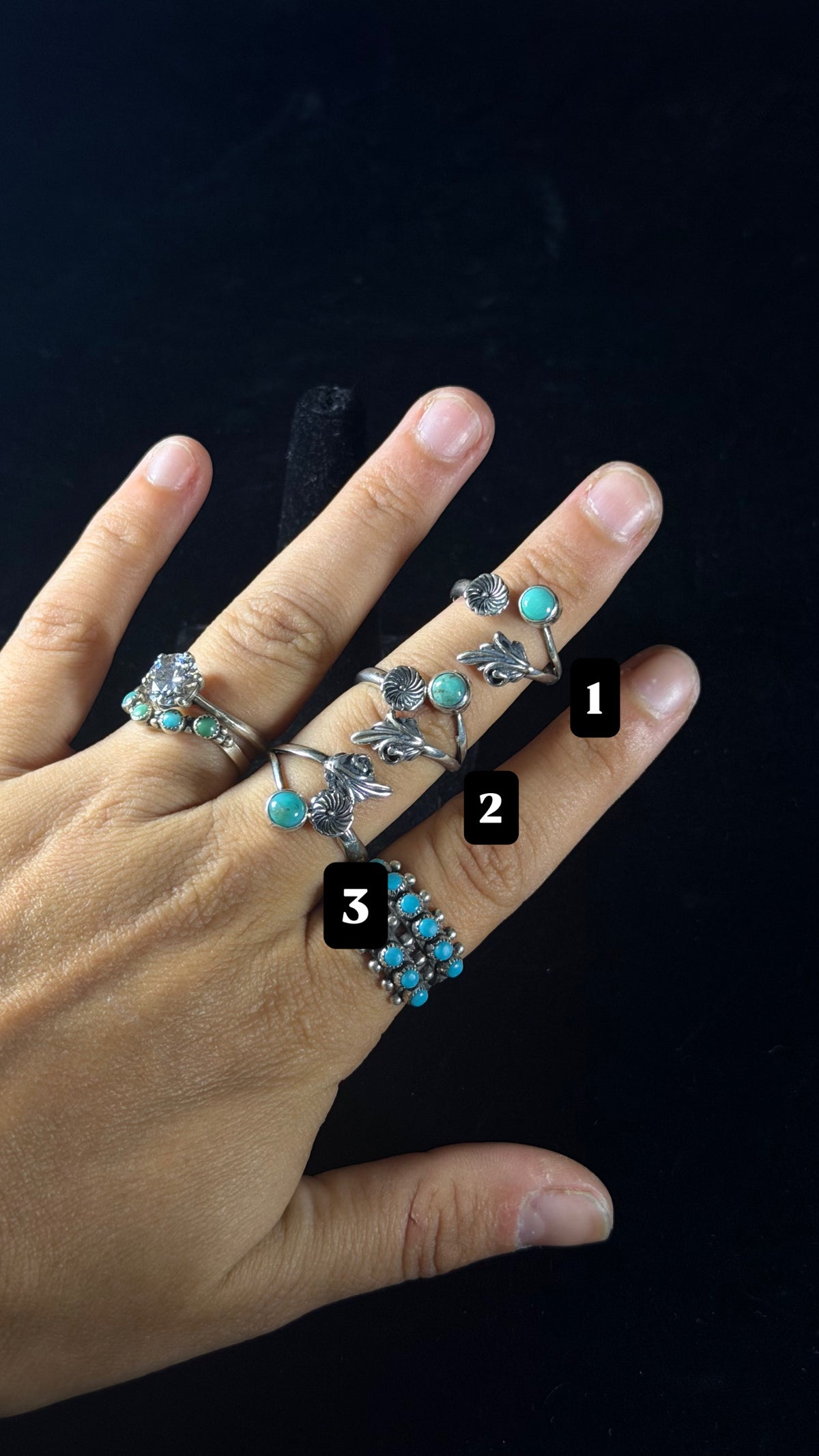Navajo Made Kingman Turquoise & Sterling Silver Adjustable Ring