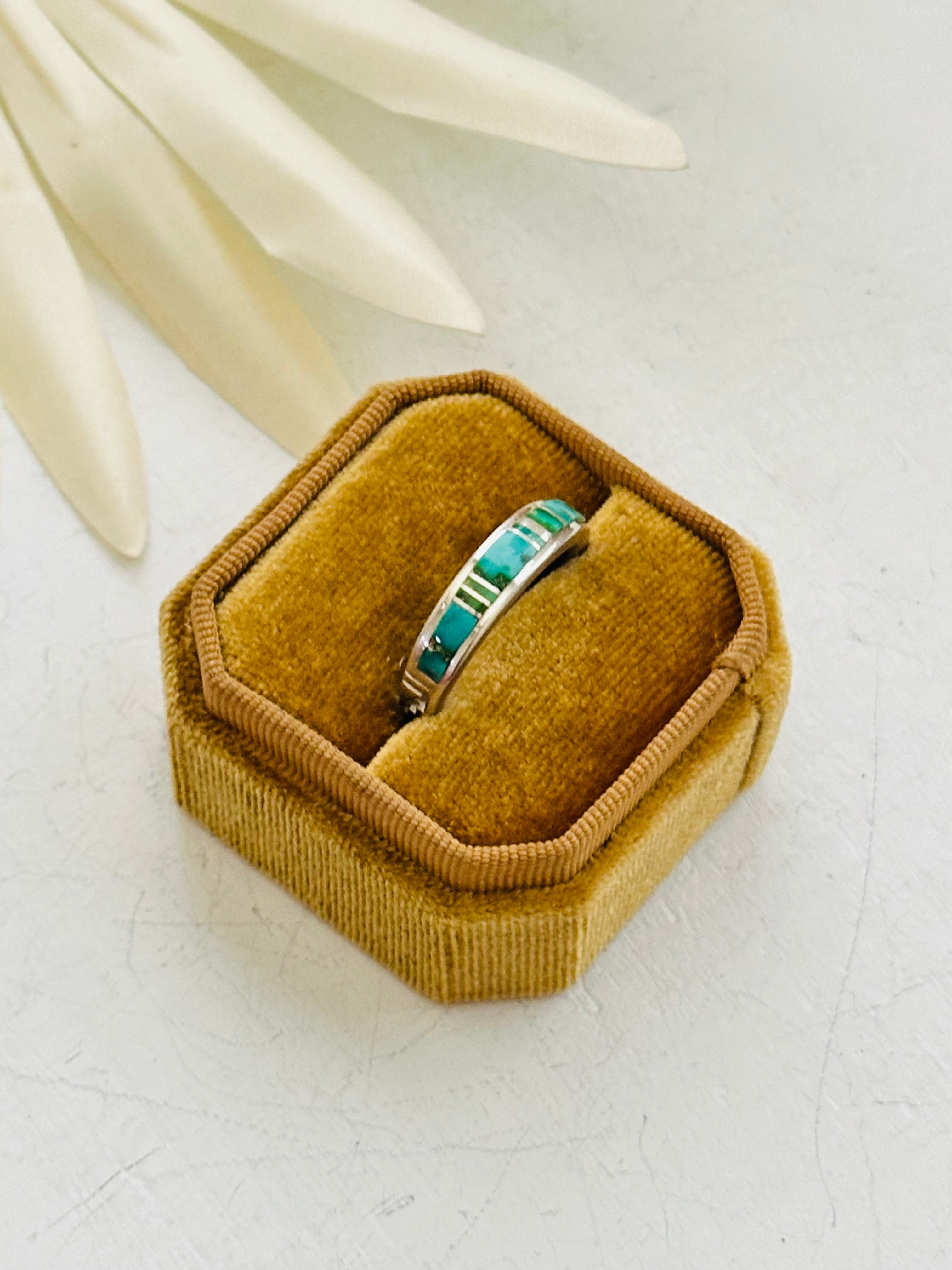 Allen Tolino Sonoran Gold Turquoise & Sterling Silver Cobblestone Ring