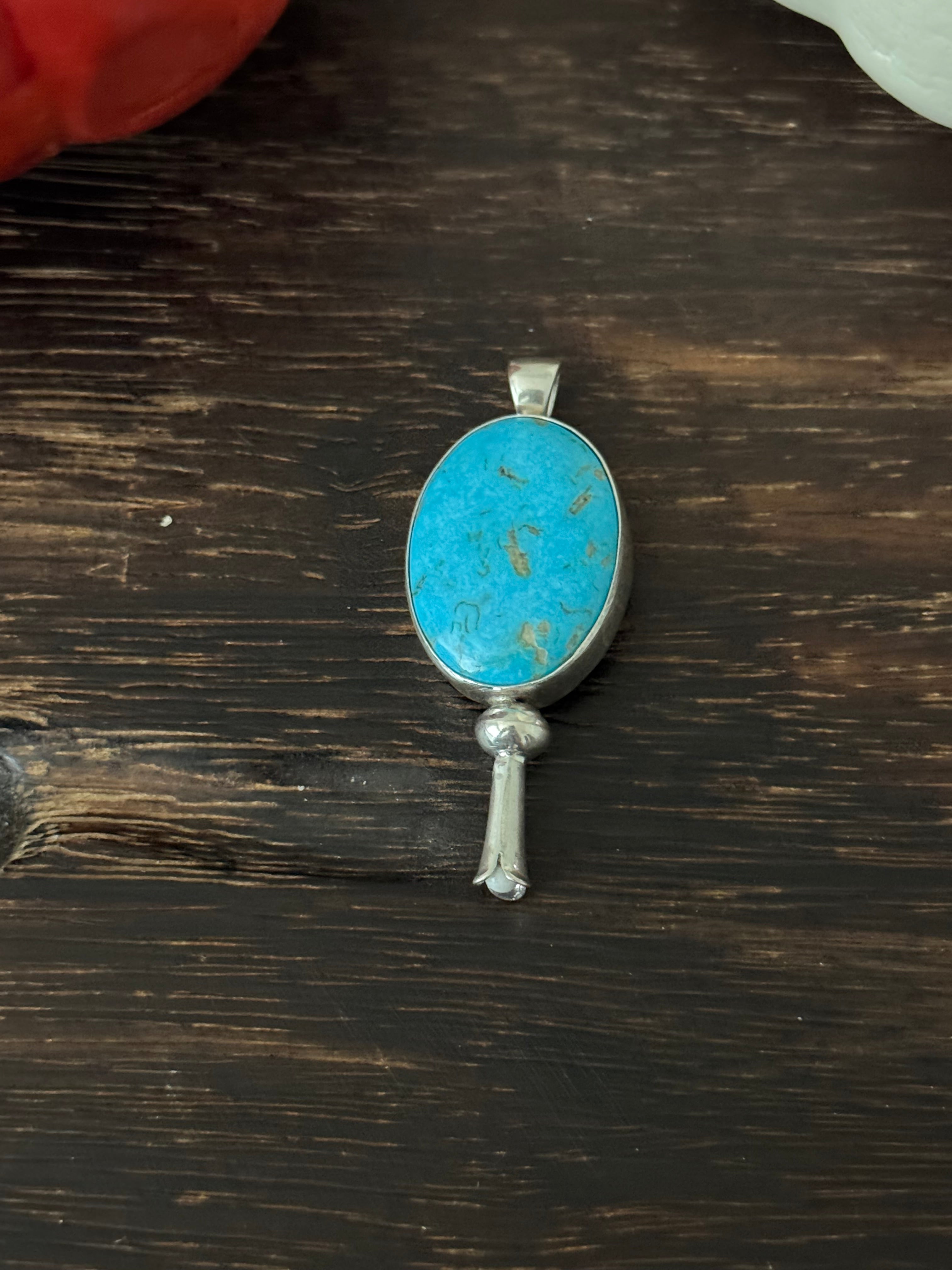 Peggy Skeets Kingman Turquoise & Sterling Silver Pendant