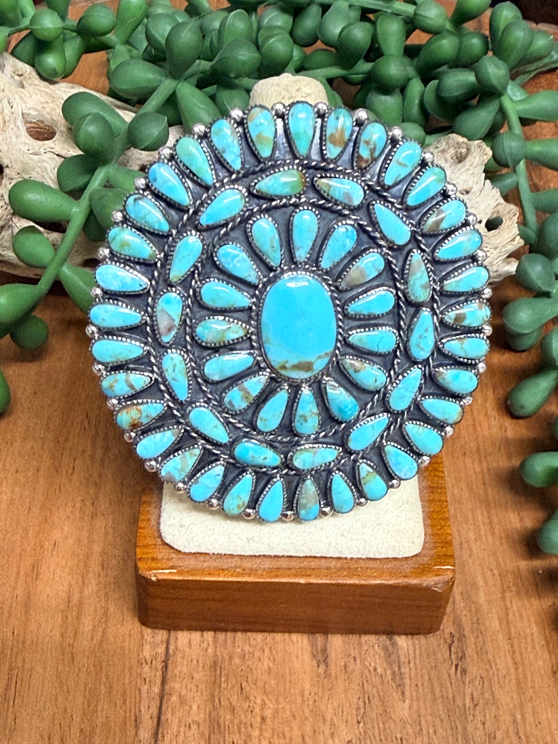 Southwest Handmade Multi Stone & Sterling Silver Adjustable Ring