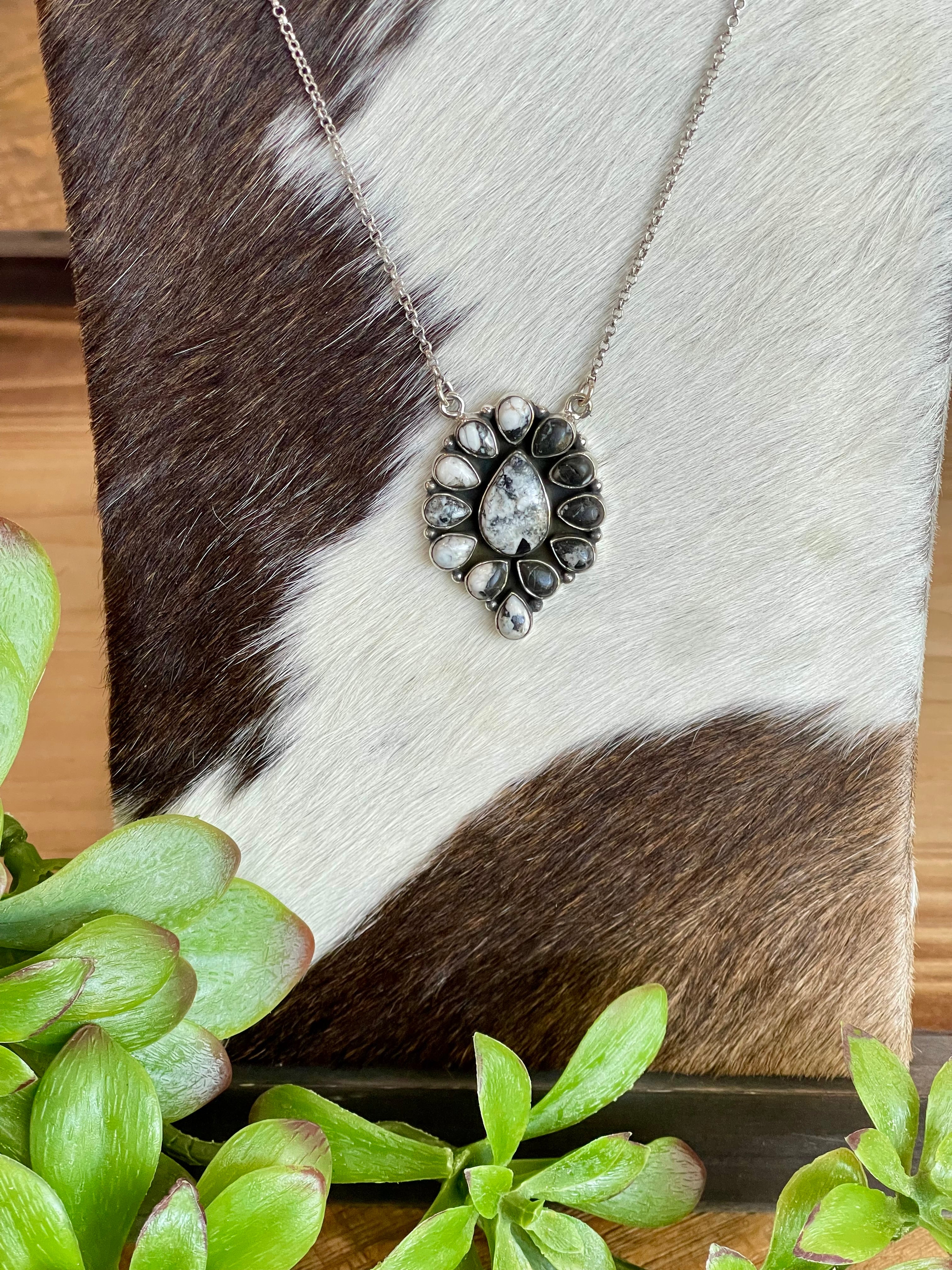 Southwest Handmade White Buffalo & Sterling Silver Necklace