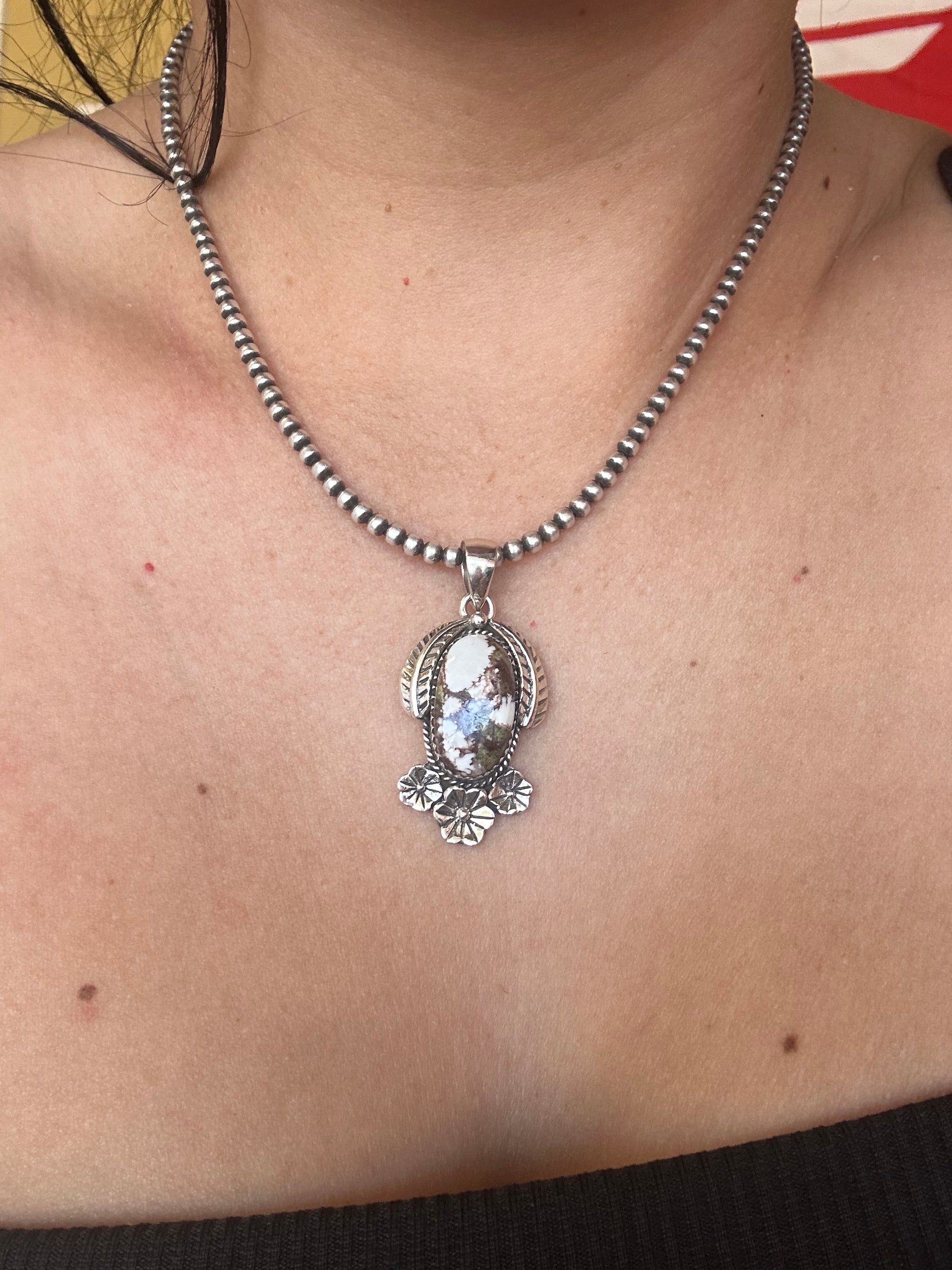 Southwest Handmade Wild Horse & Sterling Silver Pendant