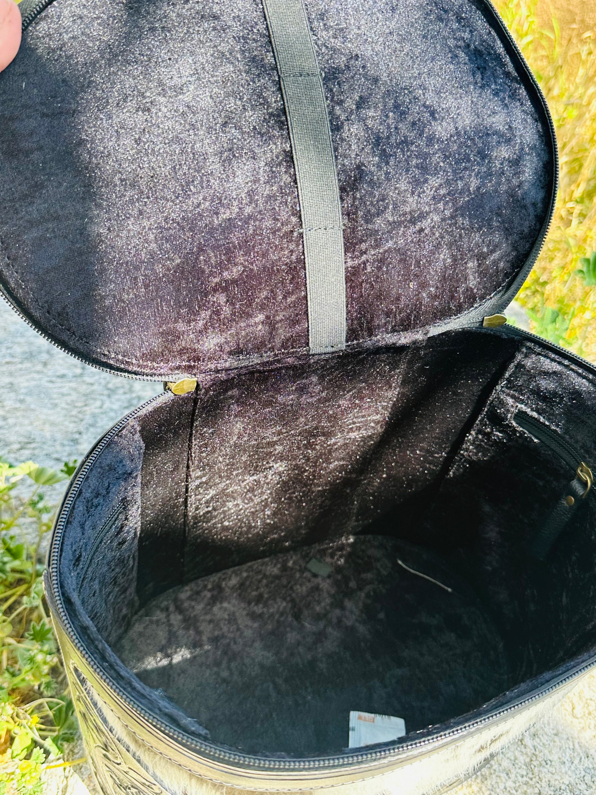 Genuine Cowhide & Tooled Leather Make up Bag