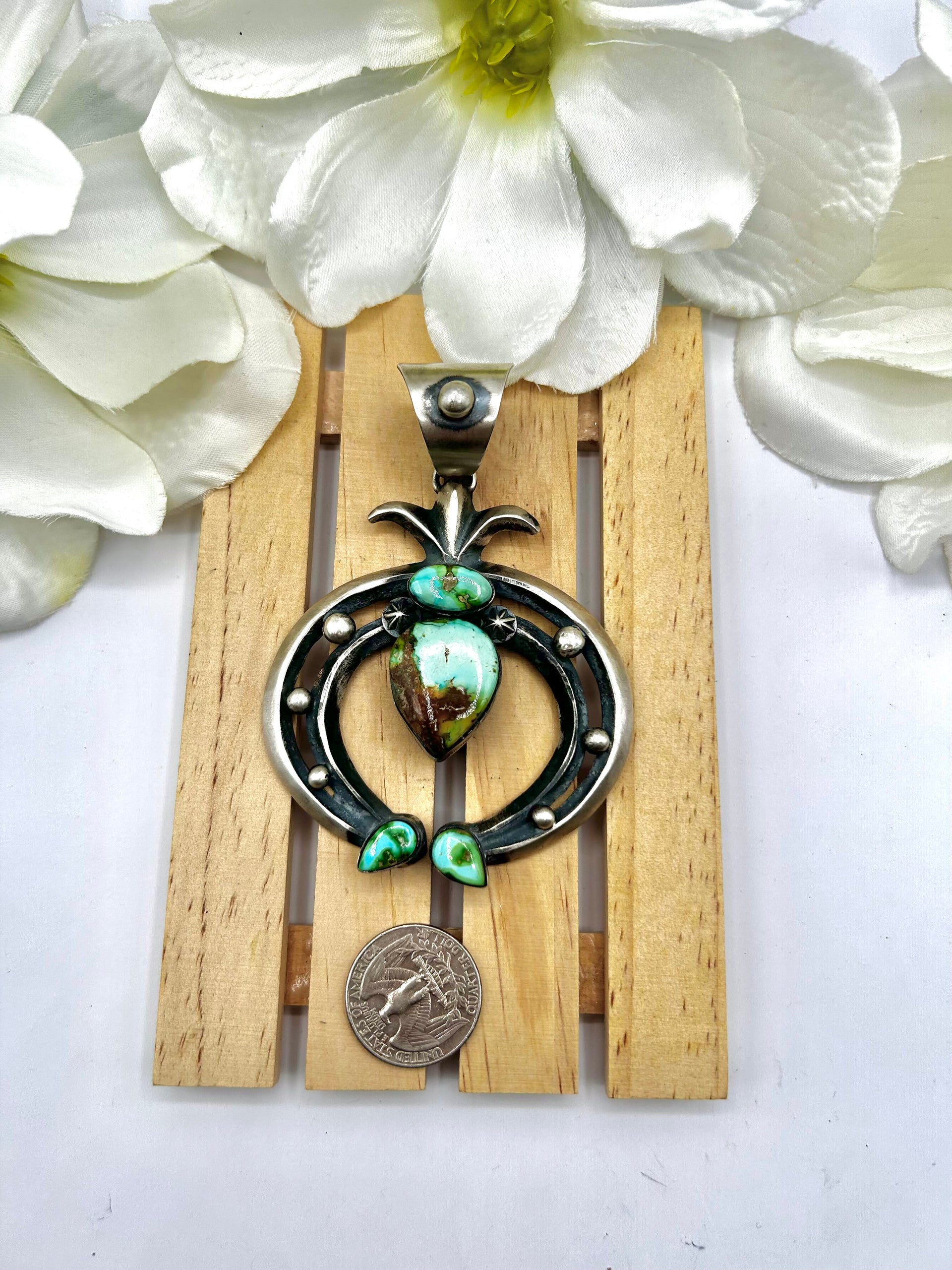 Chimney Butte Sonoran Mountain Turquoise & Sterling Silver Pendant