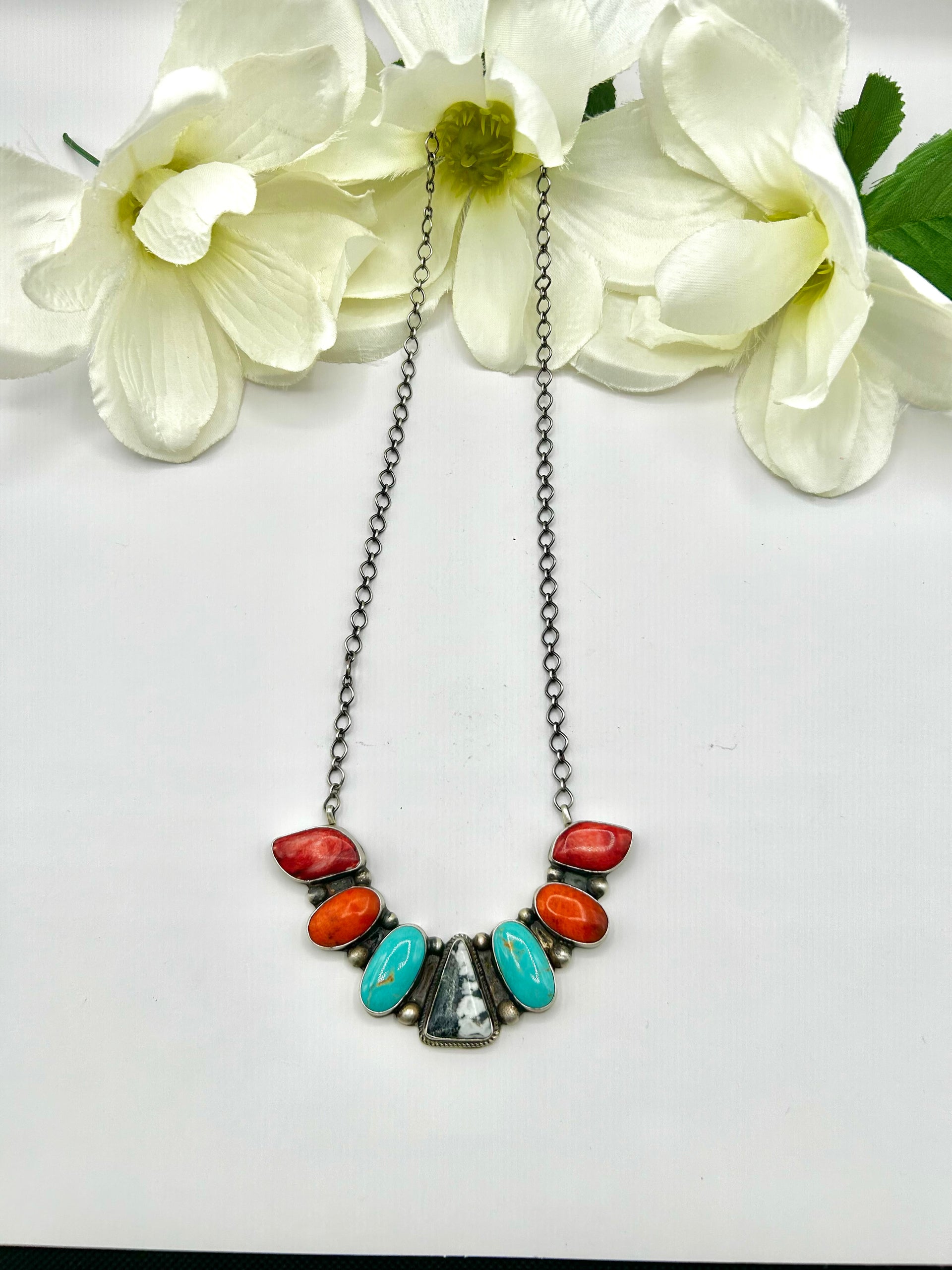 Vicky Hicks Multi Stone & Sterling Silver Necklace