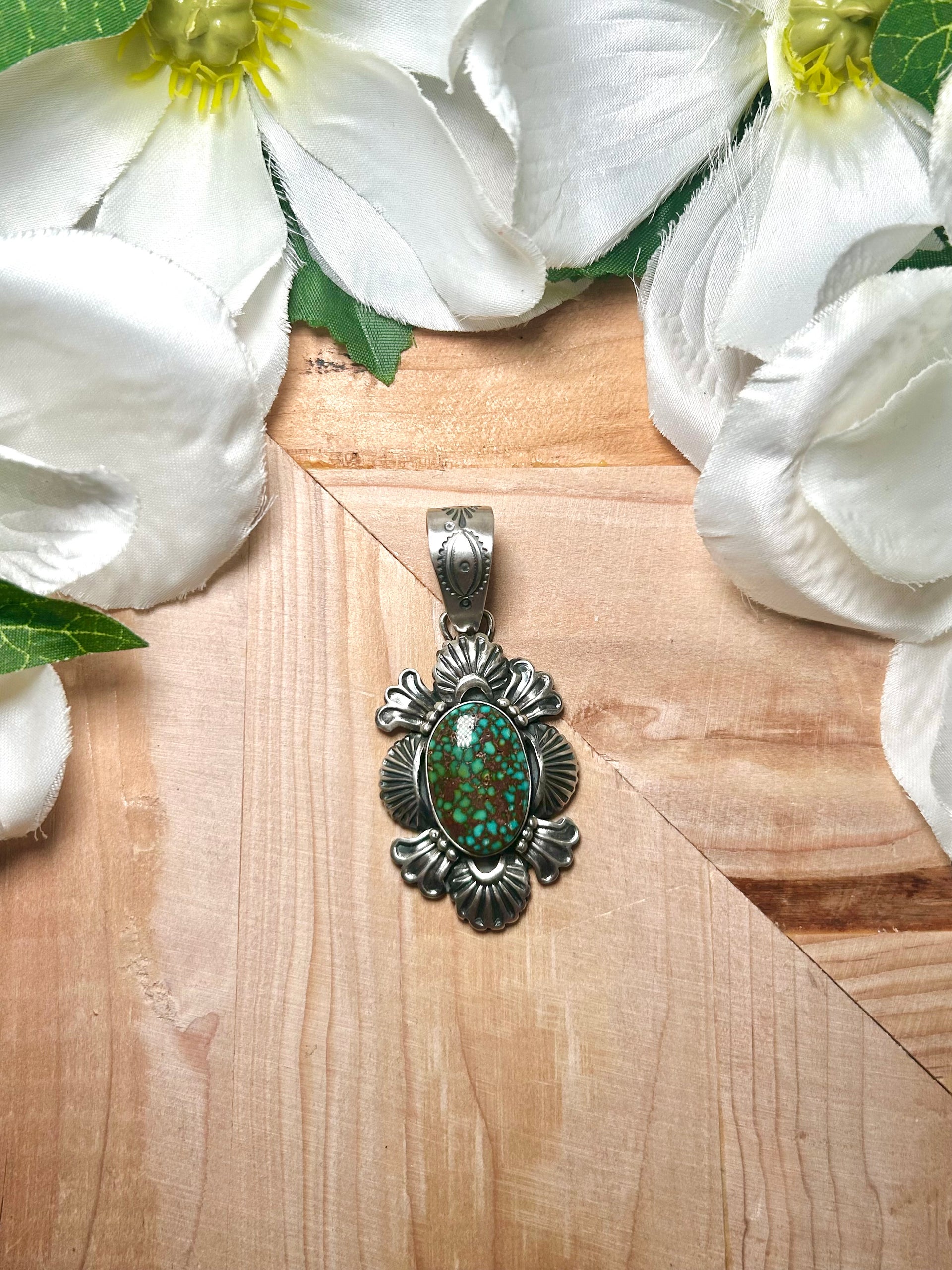 Mark Yazzie High Grade Patagonia Turquoise & Sterling Silver Pendant