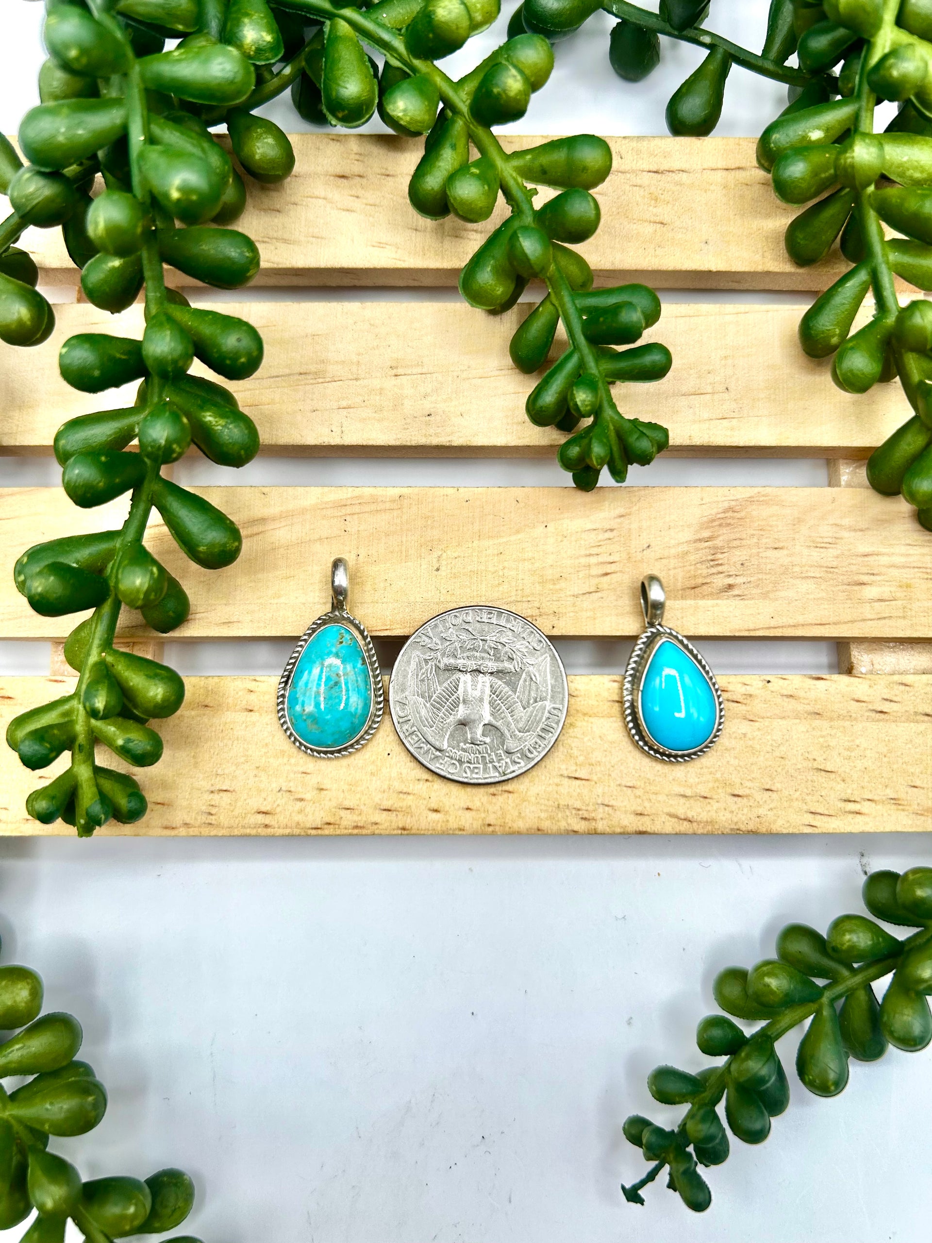 Zuni Made Kingman Turquoise & Sterling Silver Pendant