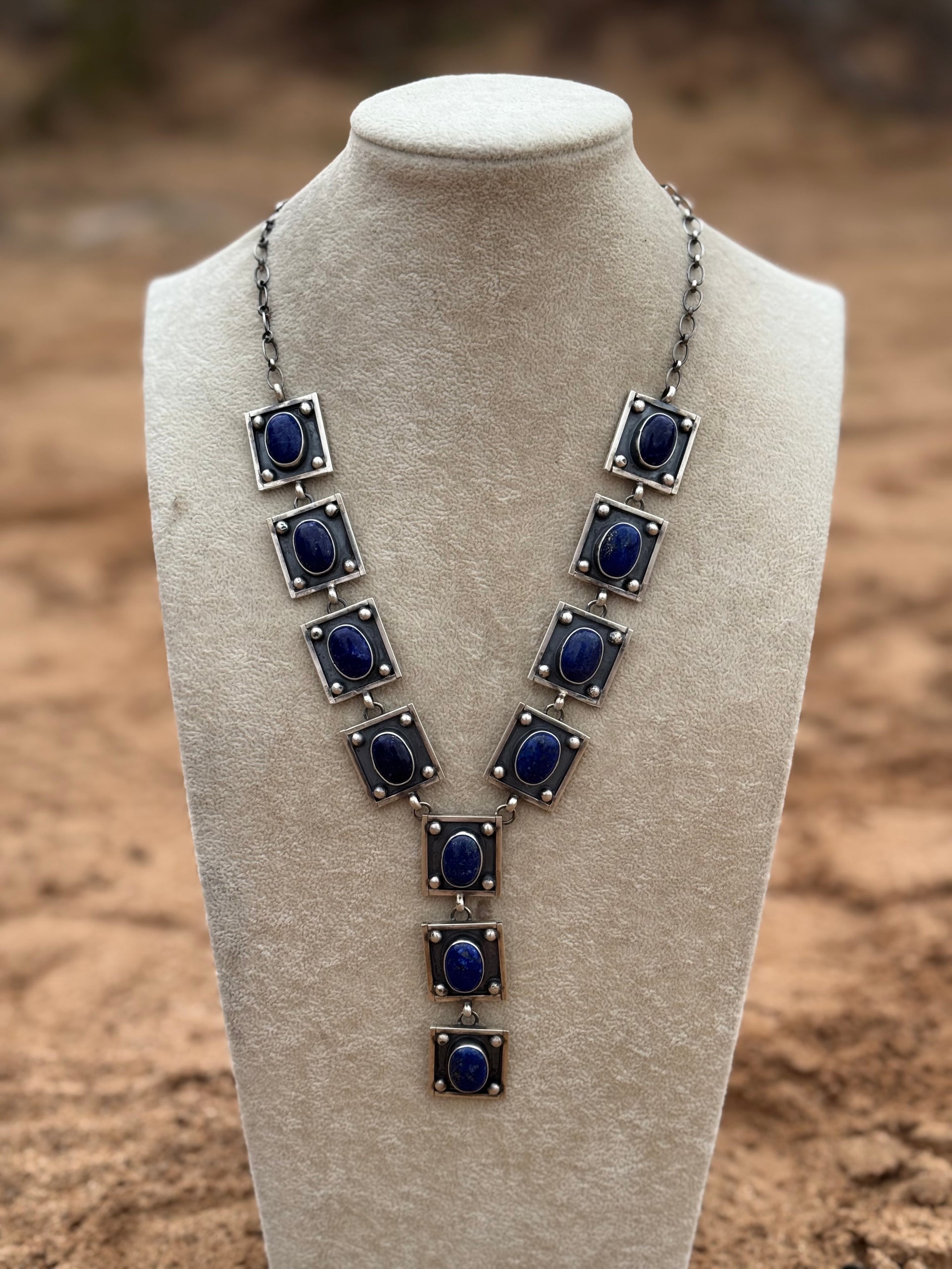 Randy Billy Lapis & Sterling Silver Necklace Set
