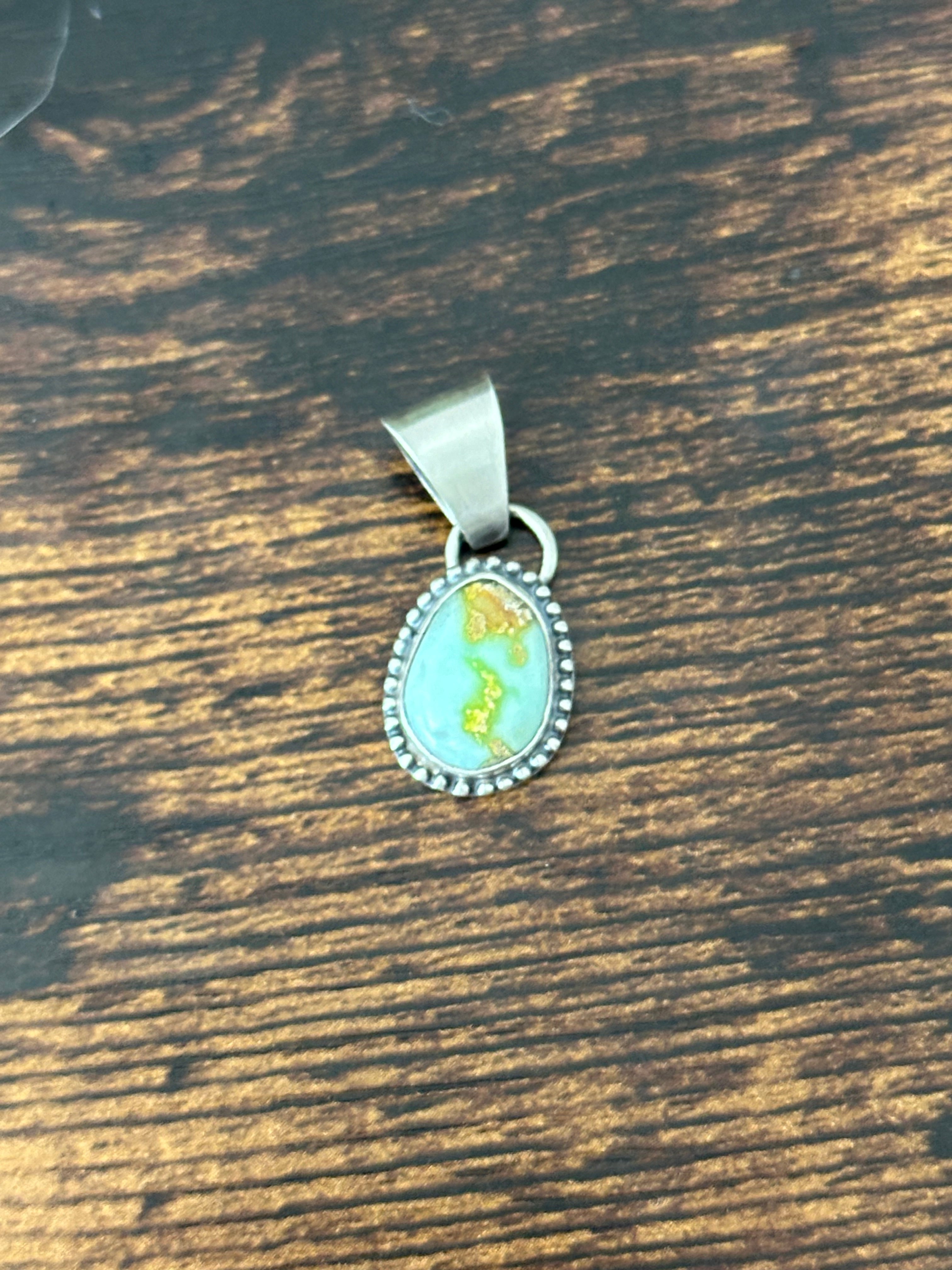 Navajo Palomino Variscite & Sterling Silver Pendant