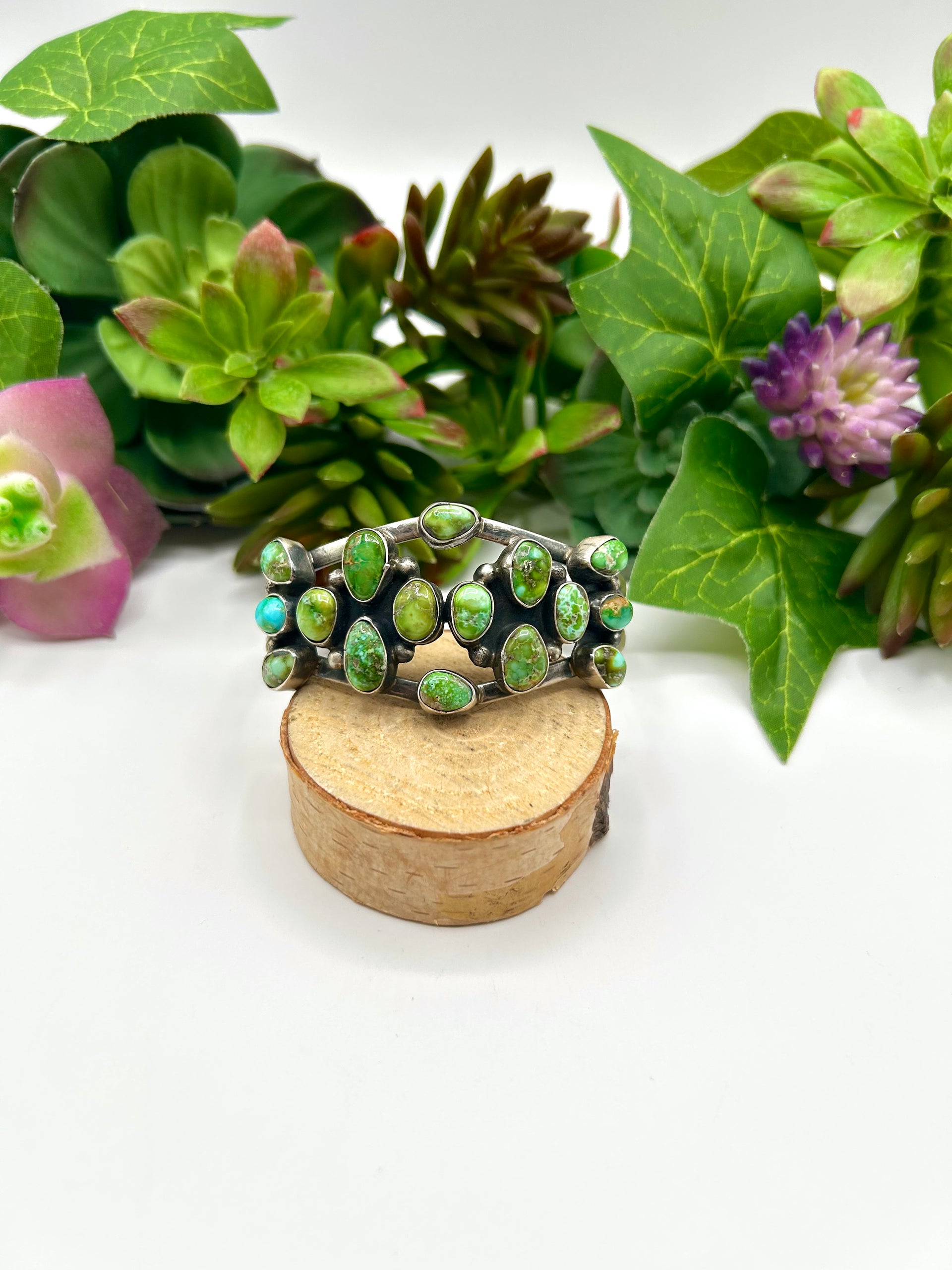 Bobby Johnson Sonoran Gold Turquoise & Sterling Silver Cuff Bracelet