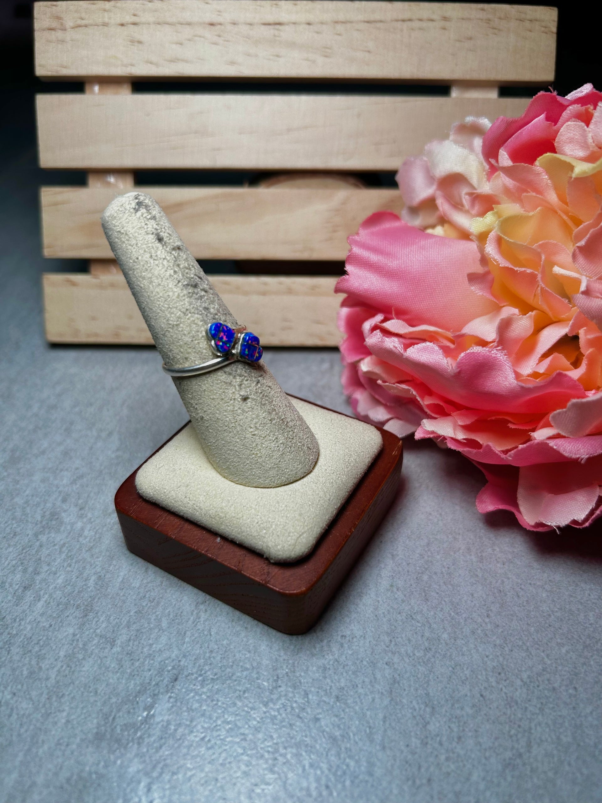 Navajo Made Opal & Sterling Silver Adjustable Ring