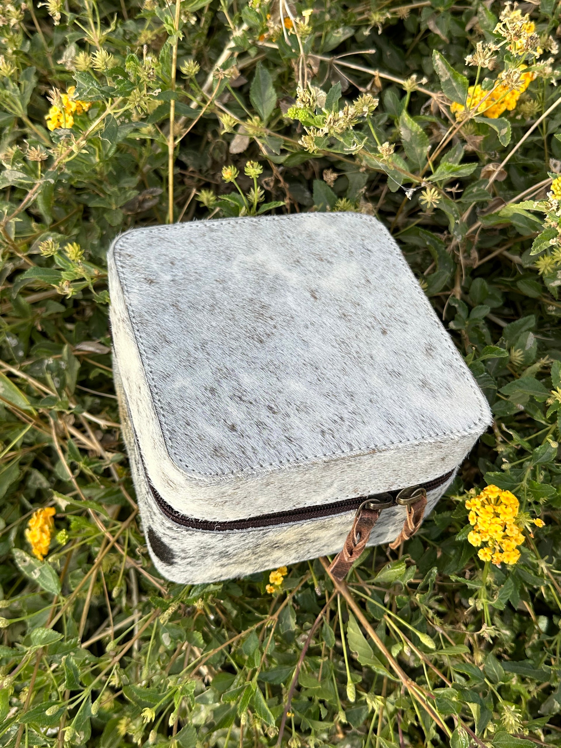 Genuine Leather Cowhide Jewelry Box